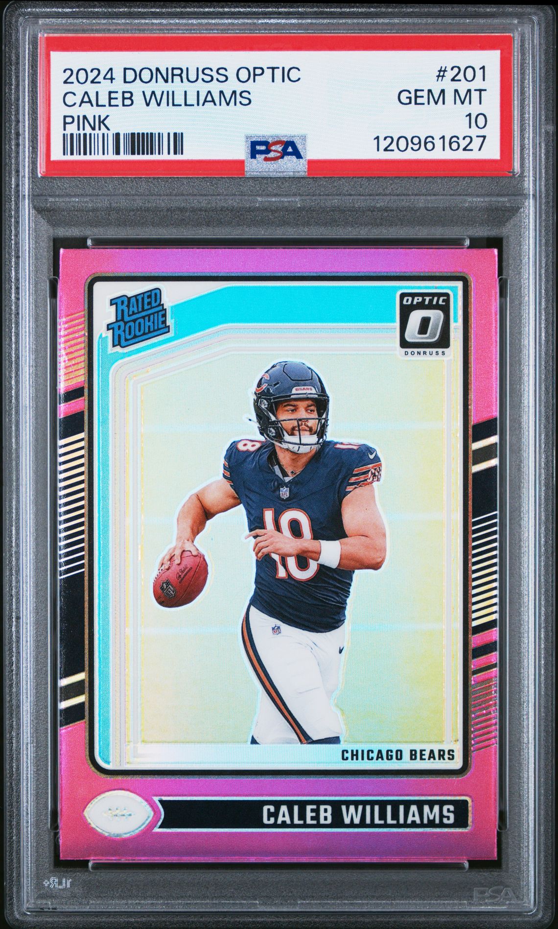 2024 Panini Donruss Optic Caleb Williams #201 (Pink) Gem Mt 10 front