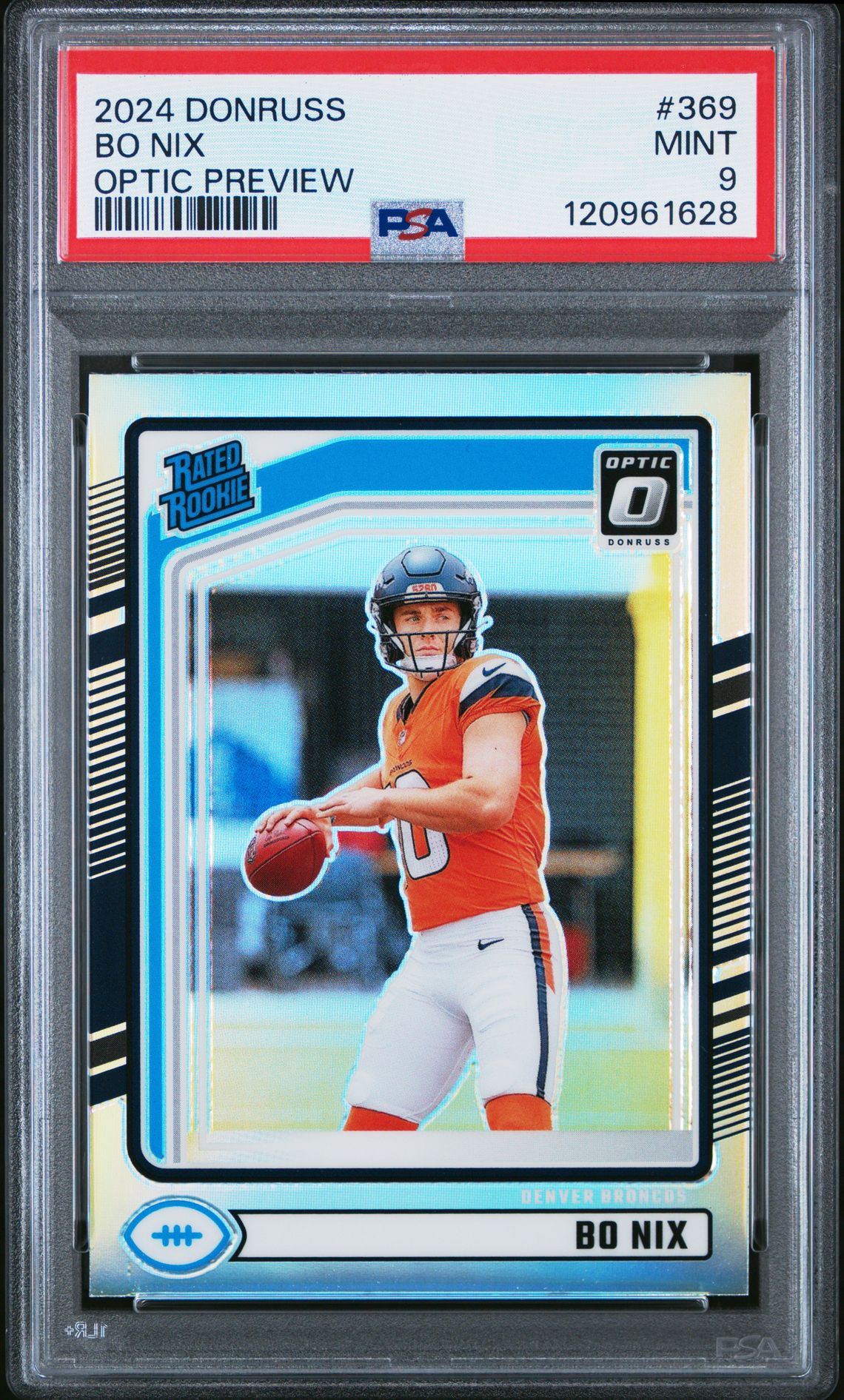 2024 Panini Donruss Bo Nix #369 (Optic Preview) Mint 9 front