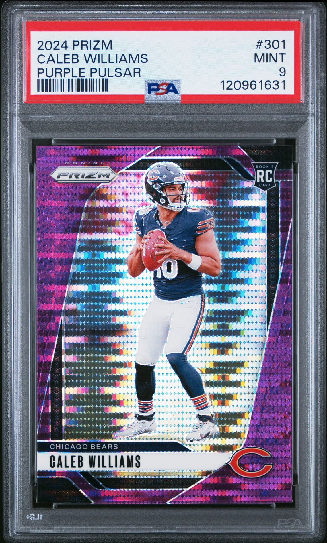 2024 Panini Prizm Caleb Williams #301 (Purple Pulsar) Mint 9 front