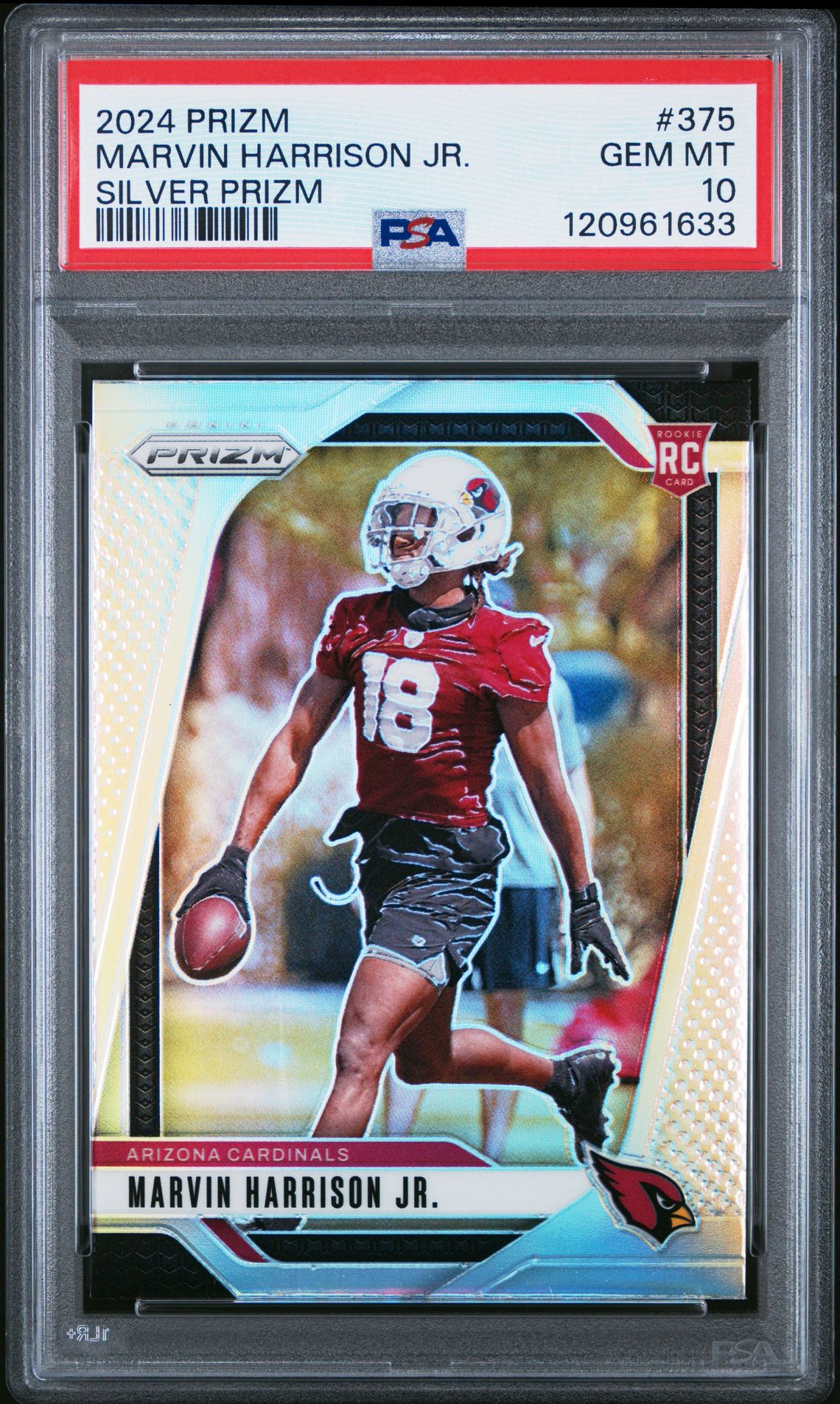 2024 Panini Prizm Marvin Harrison Jr. #375 (Silver Prizm) Gem Mt 10 front