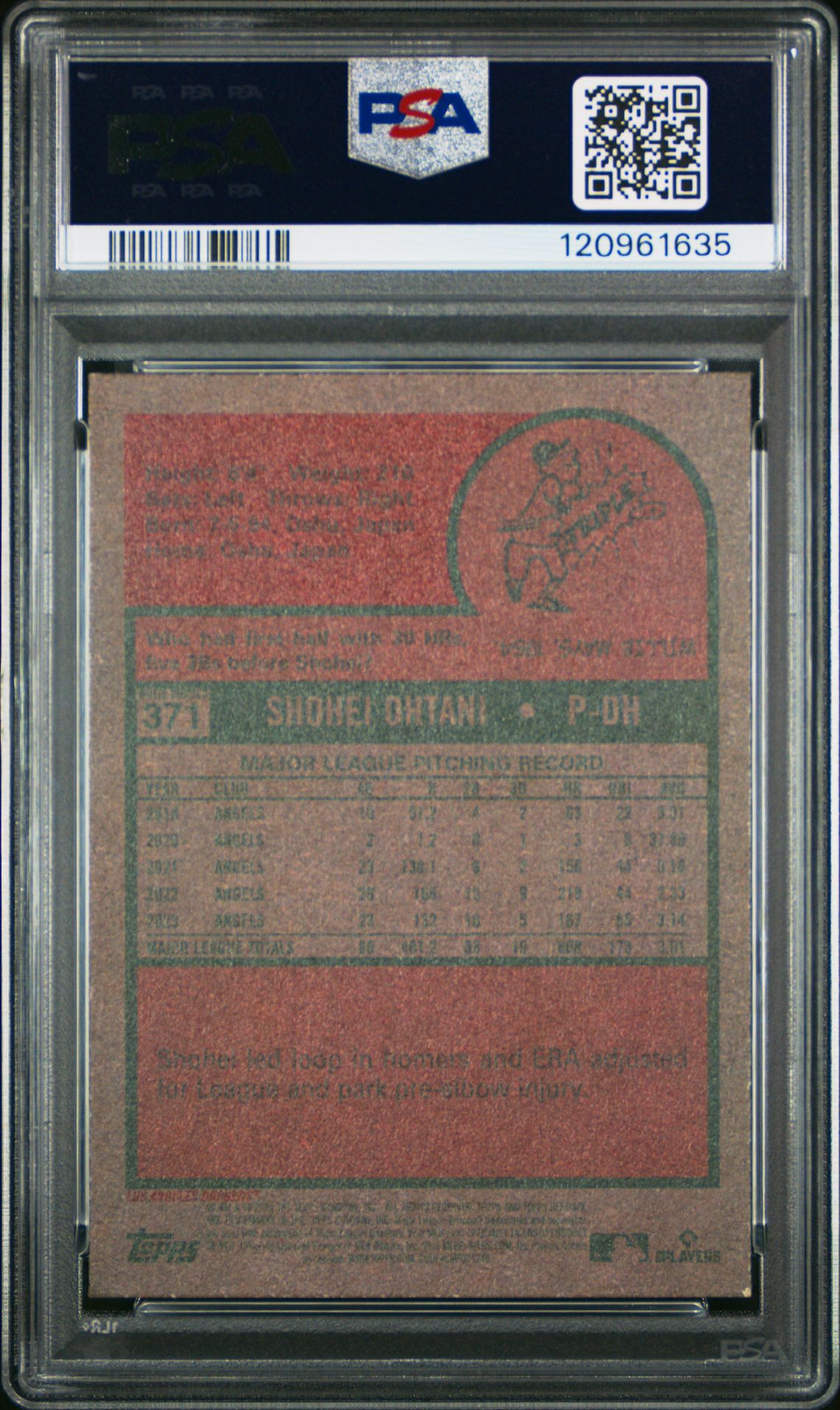 2024 Topps Heritage Shohei Ohtani #371 (White Border) Mint 9 back