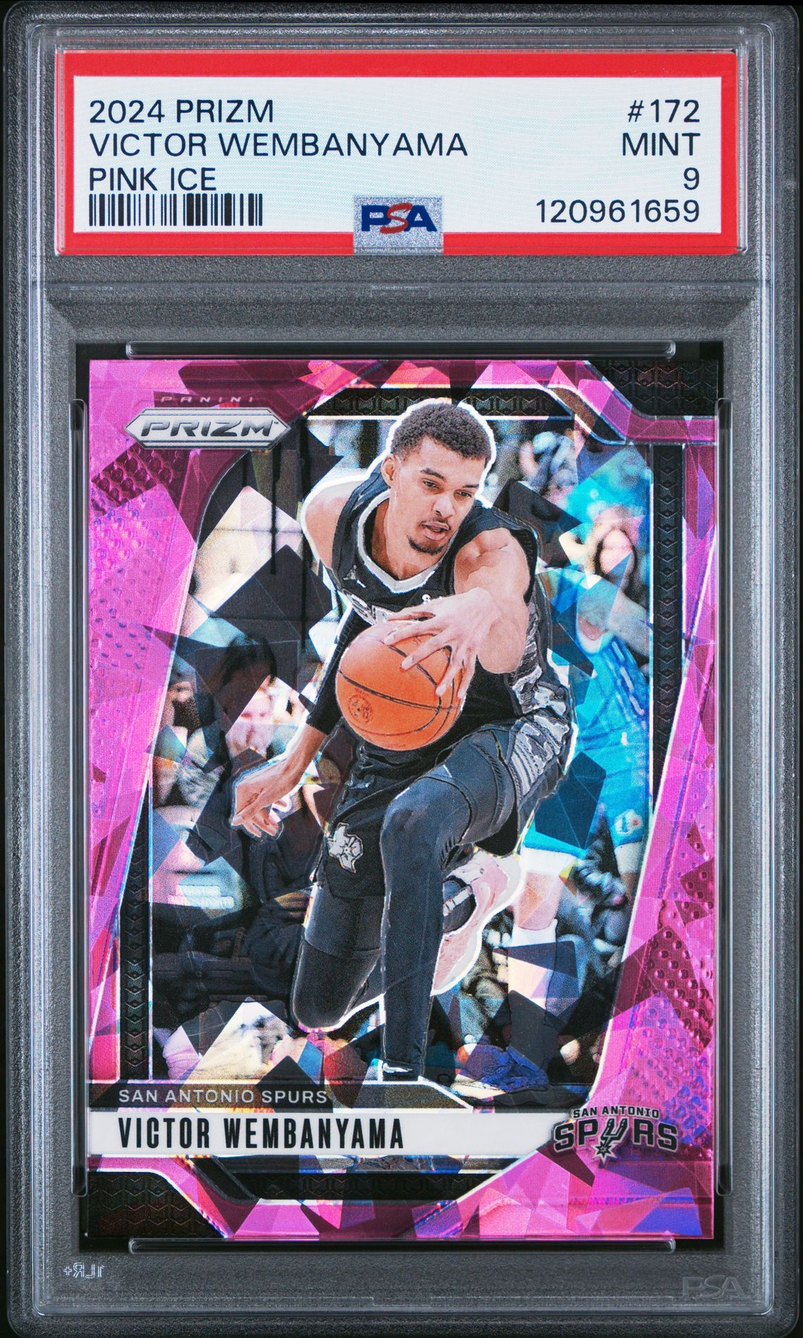 2024 Panini Prizm Victor Wembanyama #172 (Pink Ice) Mint 9 front