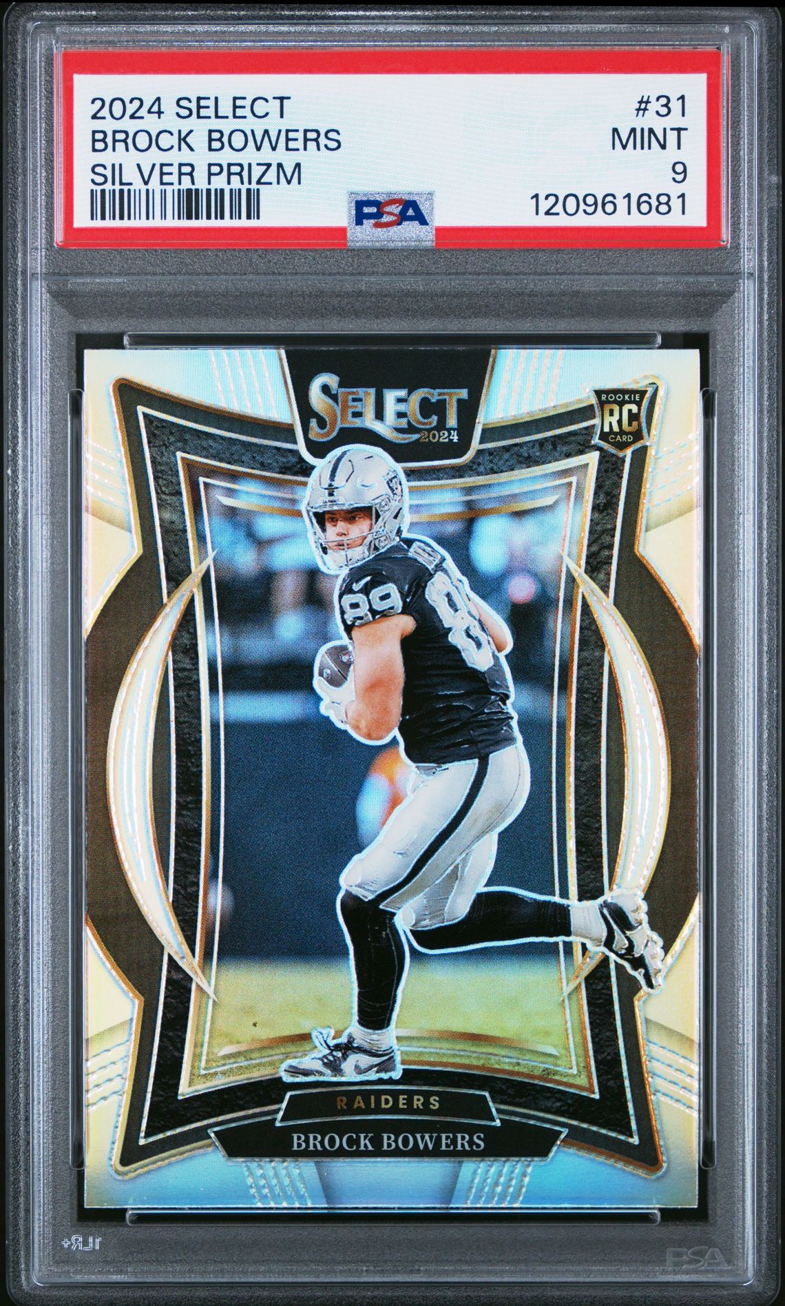 2024 Panini Select Brock Bowers #31 (Silver Prizm) Mint 9 front