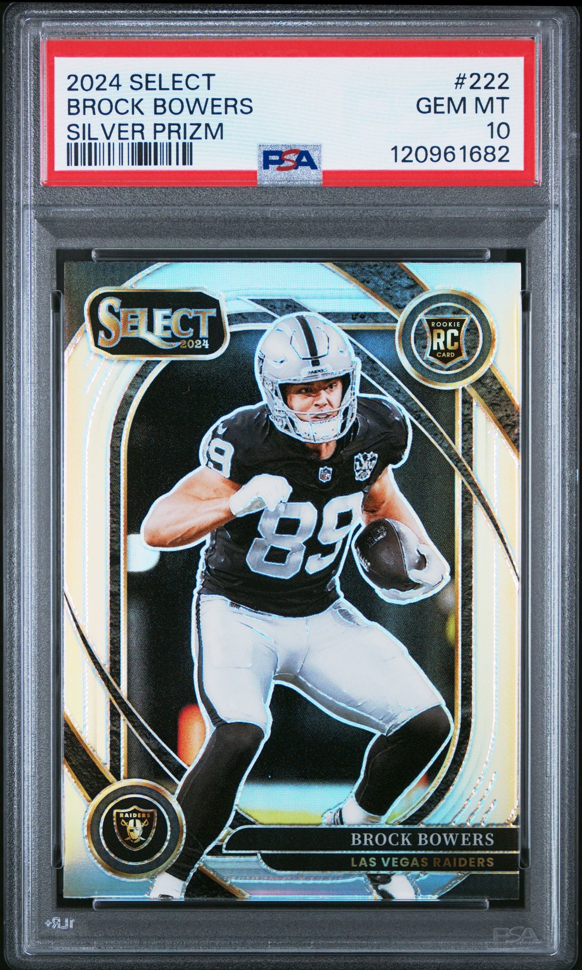 2024 Panini Select Brock Bowers #222 (Silver Prizm) Gem Mt 10 front