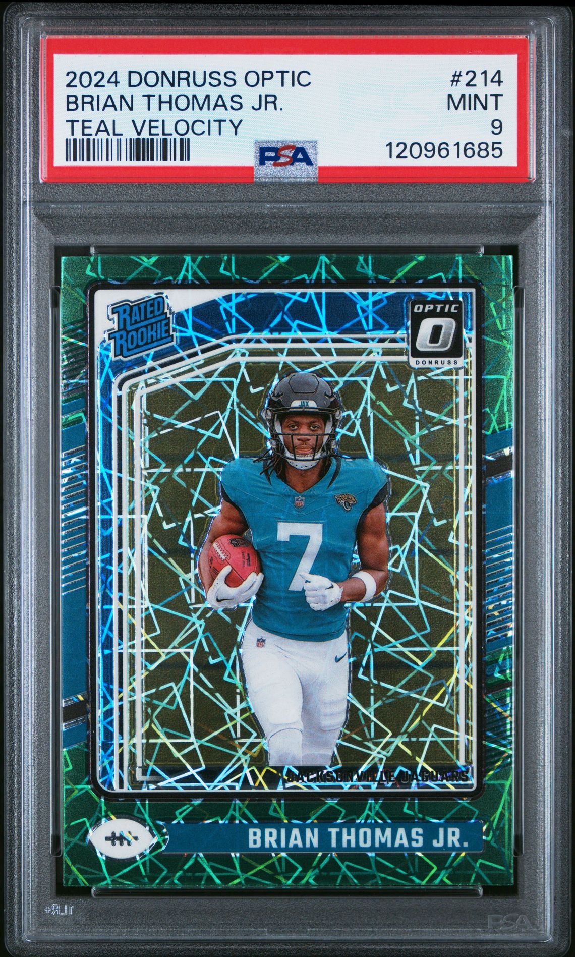 2024 Panini Donruss Optic Brian Thomas Jr. #214 (Green Velocity) Mint 9 front