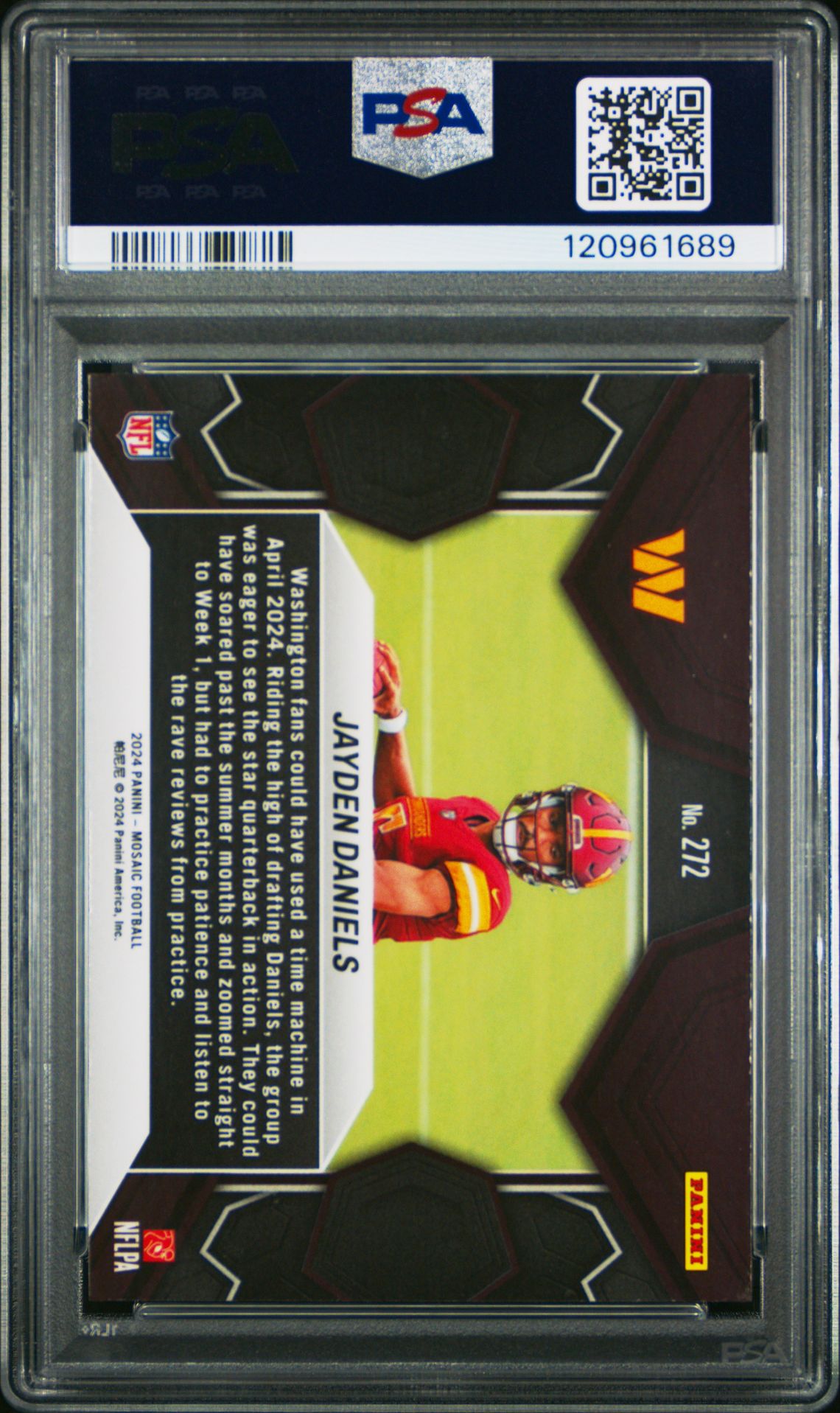 2024 Panini Mosaic Jayden Daniels #272 Gem Mt 10 back