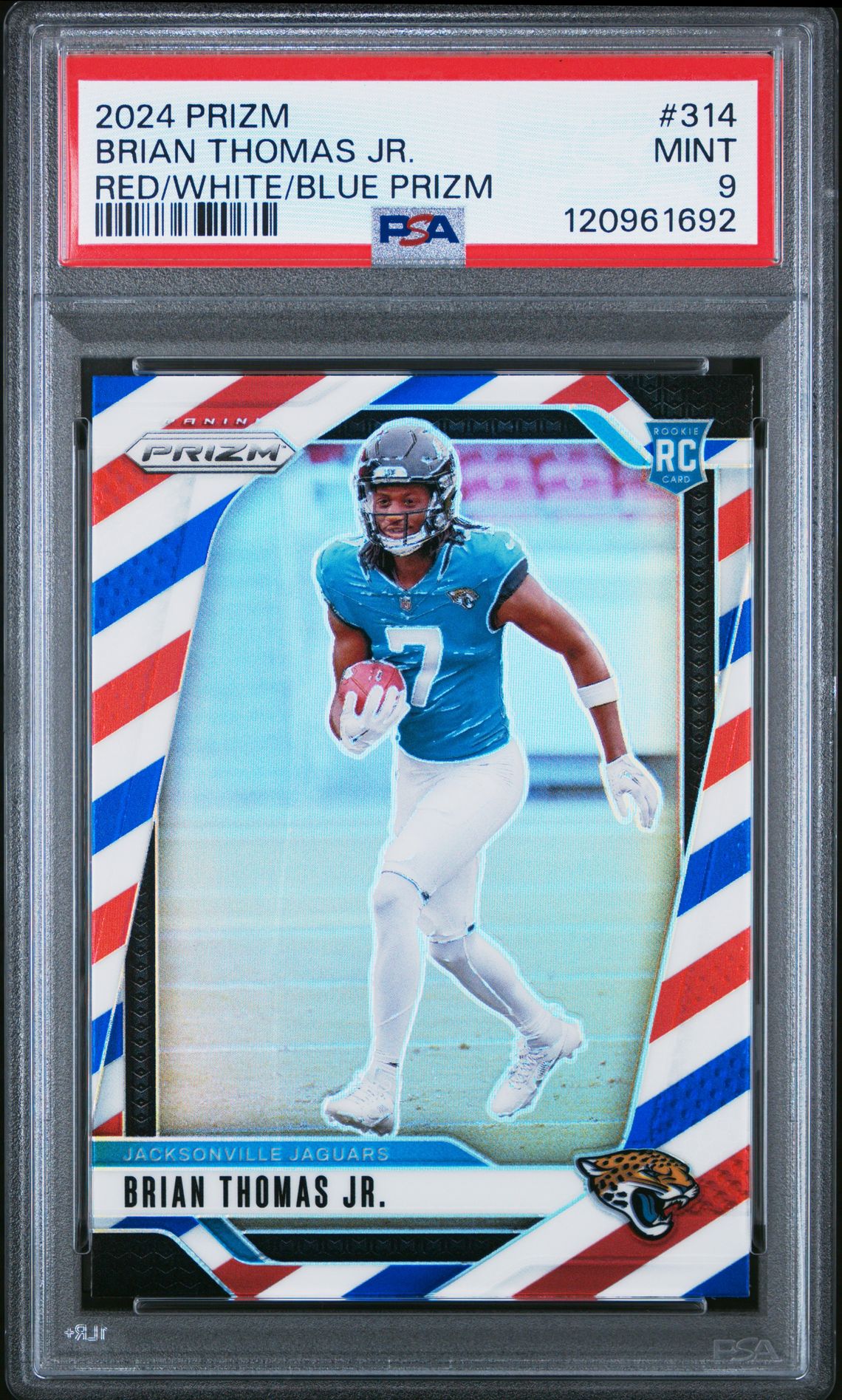 2024 Panini Prizm Brian Thomas Jr. #314 (Red/White/Blue Prizm) Mint 9 front