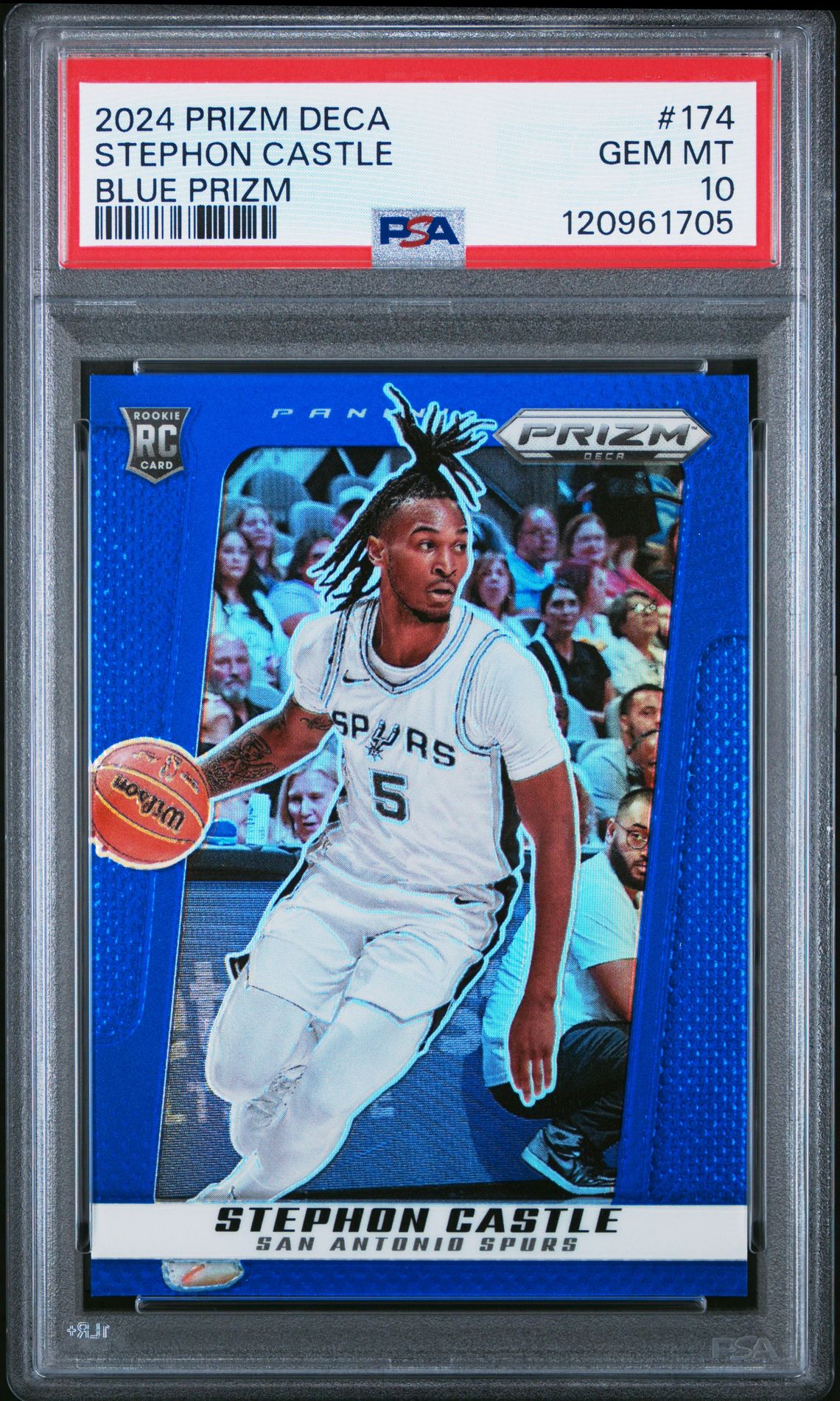2024 Panini Prizm Deca Stephon Castle #174 (Blue Prizm) Gem Mt 10 front