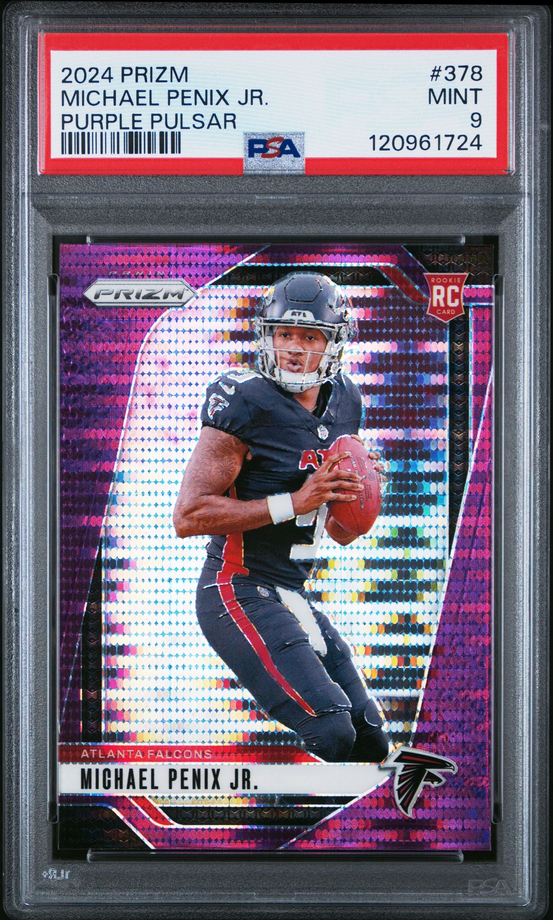 2024 Panini Prizm Michael Penix Jr. #378 (Purple Pulsar) Mint 9 front