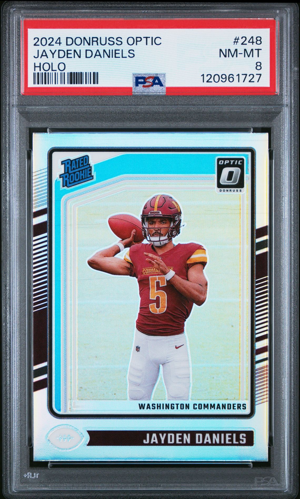 2024 Panini Donruss Optic Jayden Daniels #248 (Holo) Nm-Mt 8 front