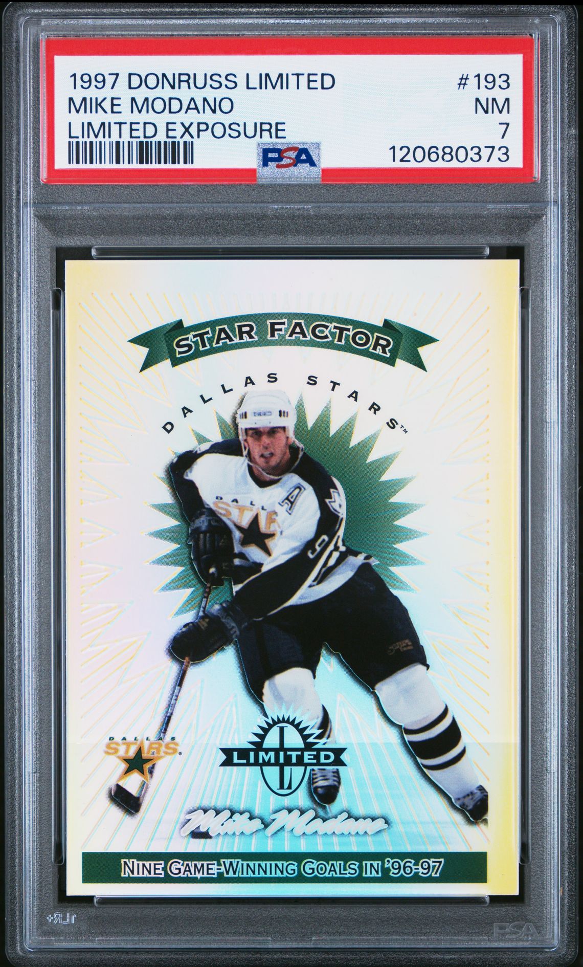 1997 Donruss Limited Mike Modano #193 (Limited Exposure) Nm 7 front