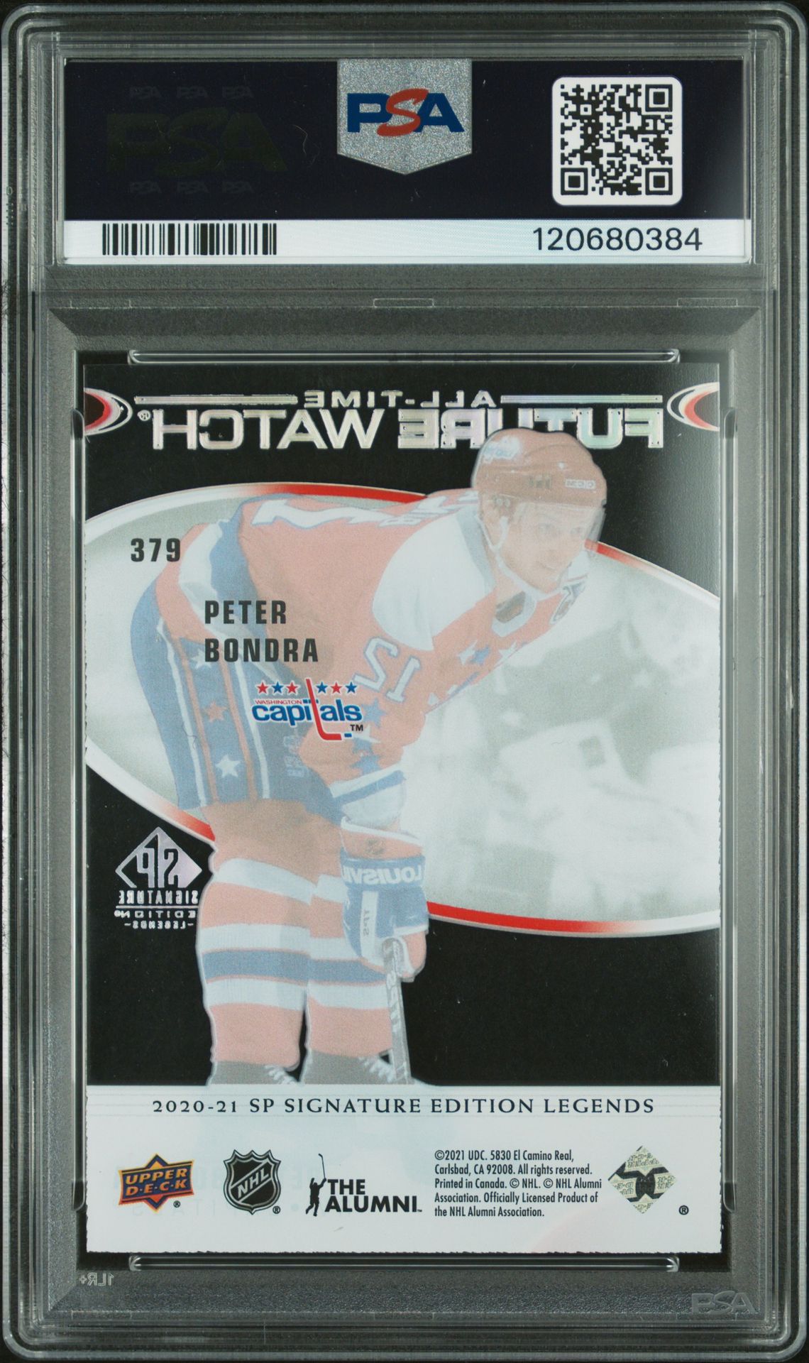 2020-2021 Upper Deck Sp Signature Legends Peter Bondra #379 (Acetate) Mint 9 back