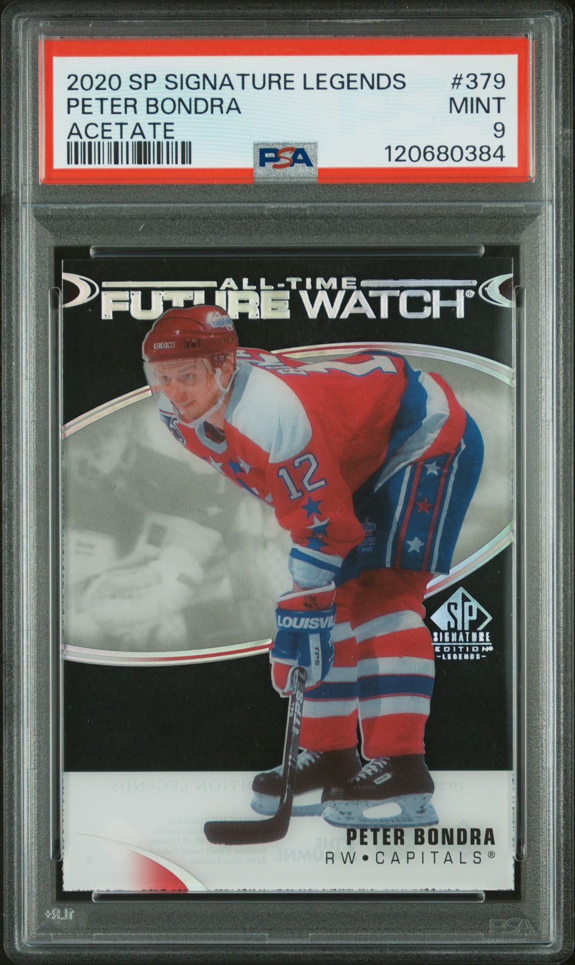 2020-2021 Upper Deck Sp Signature Legends Peter Bondra #379 (Acetate) Mint 9 front