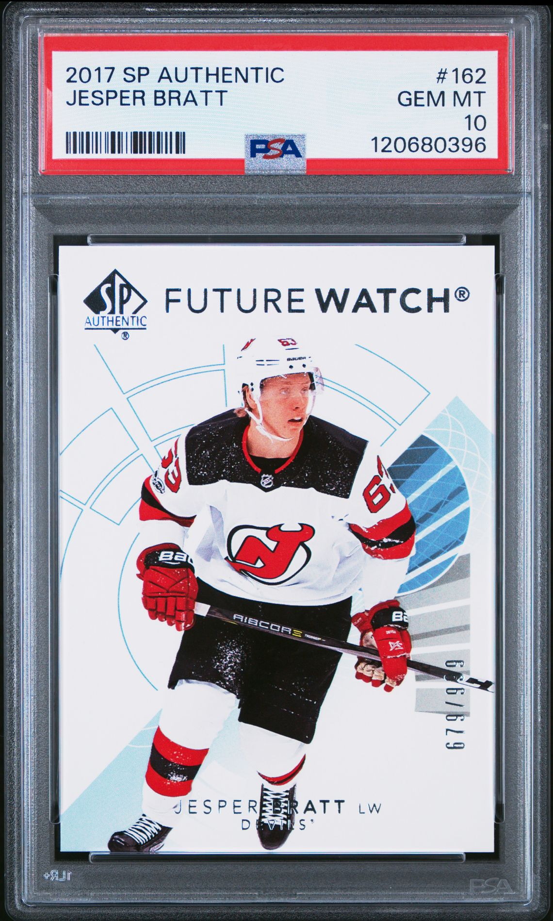 2017 Sp Authentic Jesper Bratt #162 Gem Mt 10 front