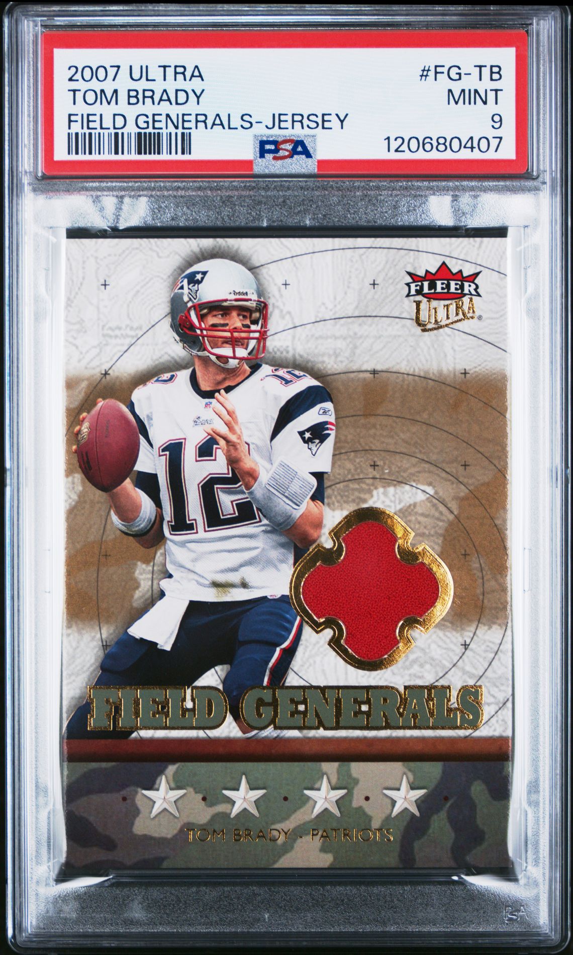 2007 Ultra Field Generals Tom Brady #Fg-Tb (Field Generals-Jersey) Mint 9 front
