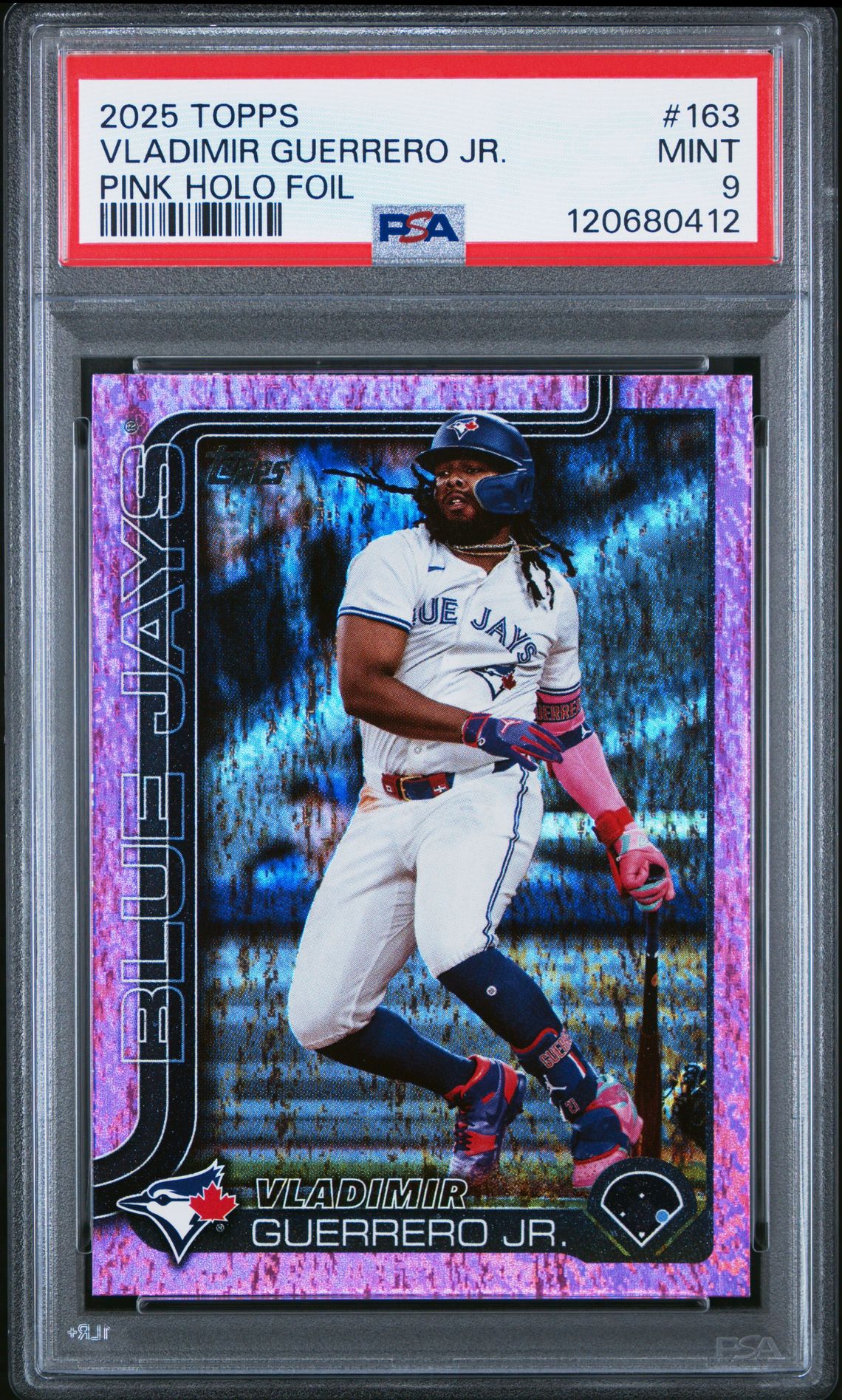 2025 Topps Vladimir Guerrero Jr. #163 (Pink Holo Foil) Mint 9 front