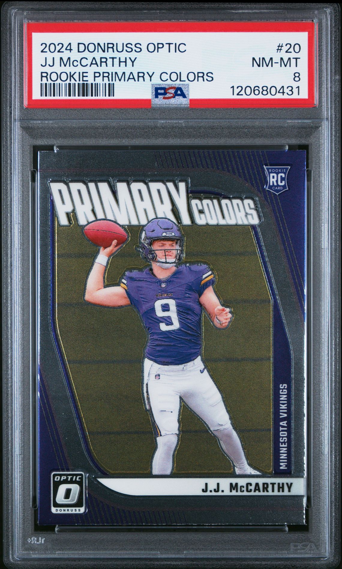 2024 Panini Donruss Optic Rookie Primary Colors Jj Mccarthy #20 Nm-Mt 8 front