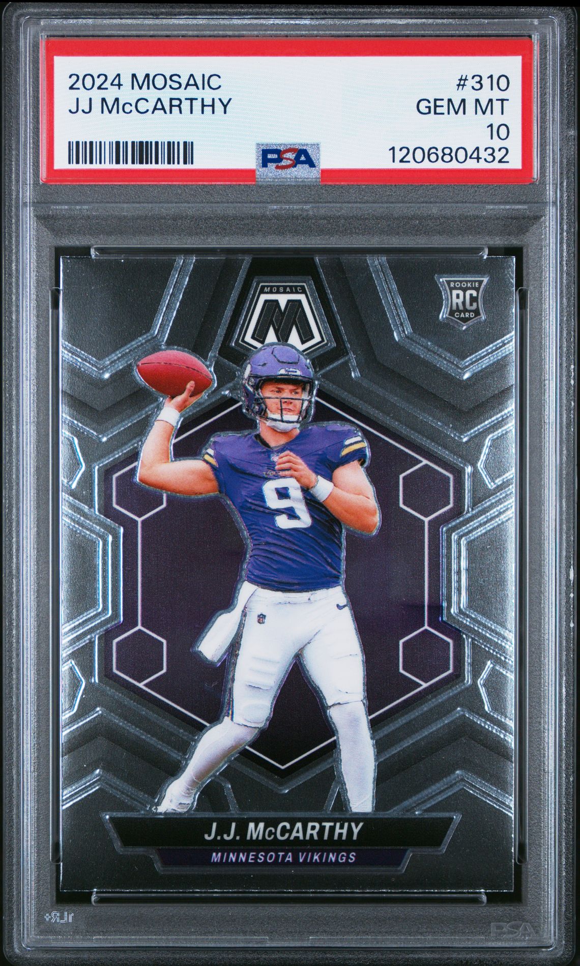 2024 Panini Mosaic Jj Mccarthy #310 Gem Mt 10 front