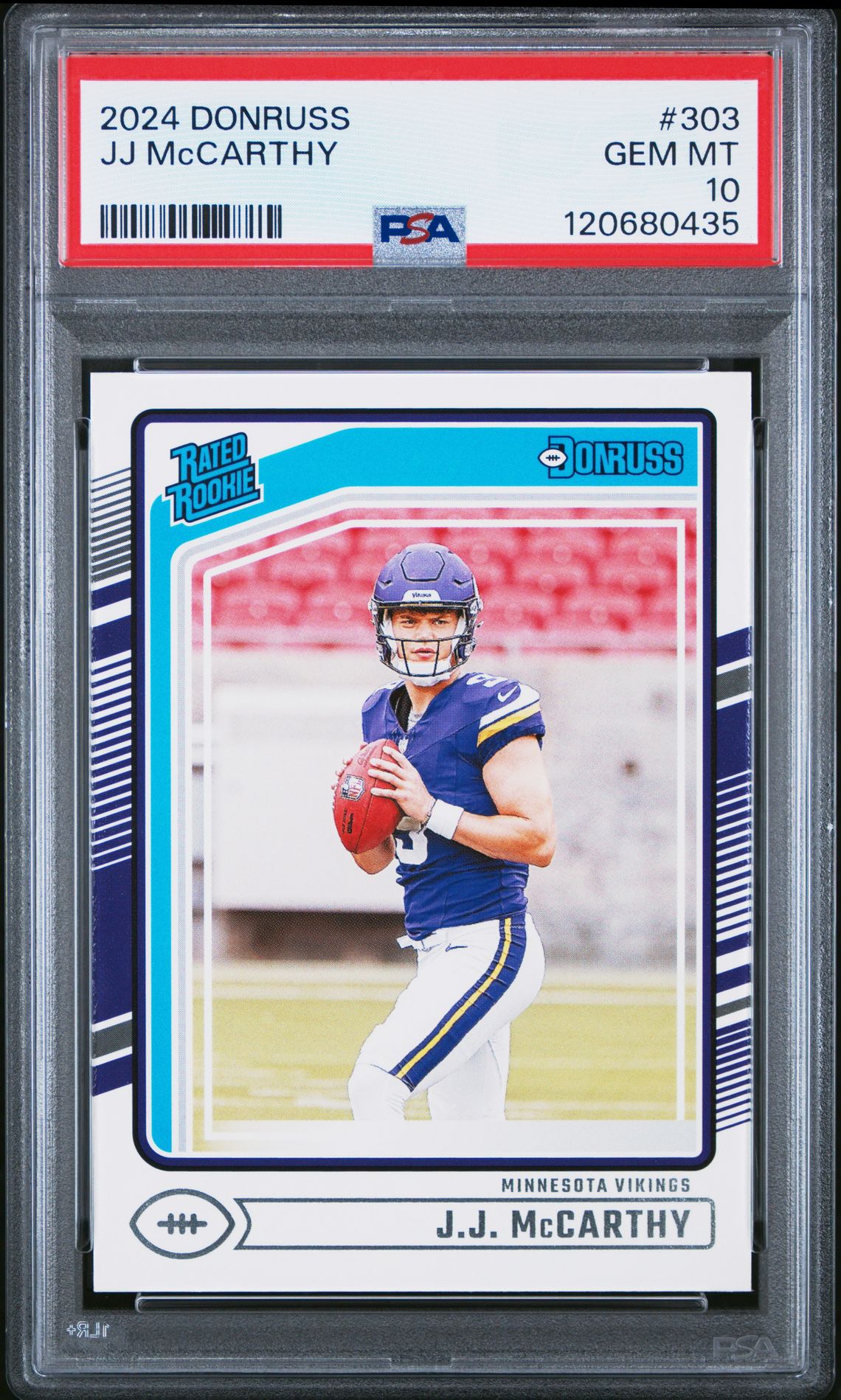 2024 Panini Donruss Jj Mccarthy #303 Gem Mt 10 front