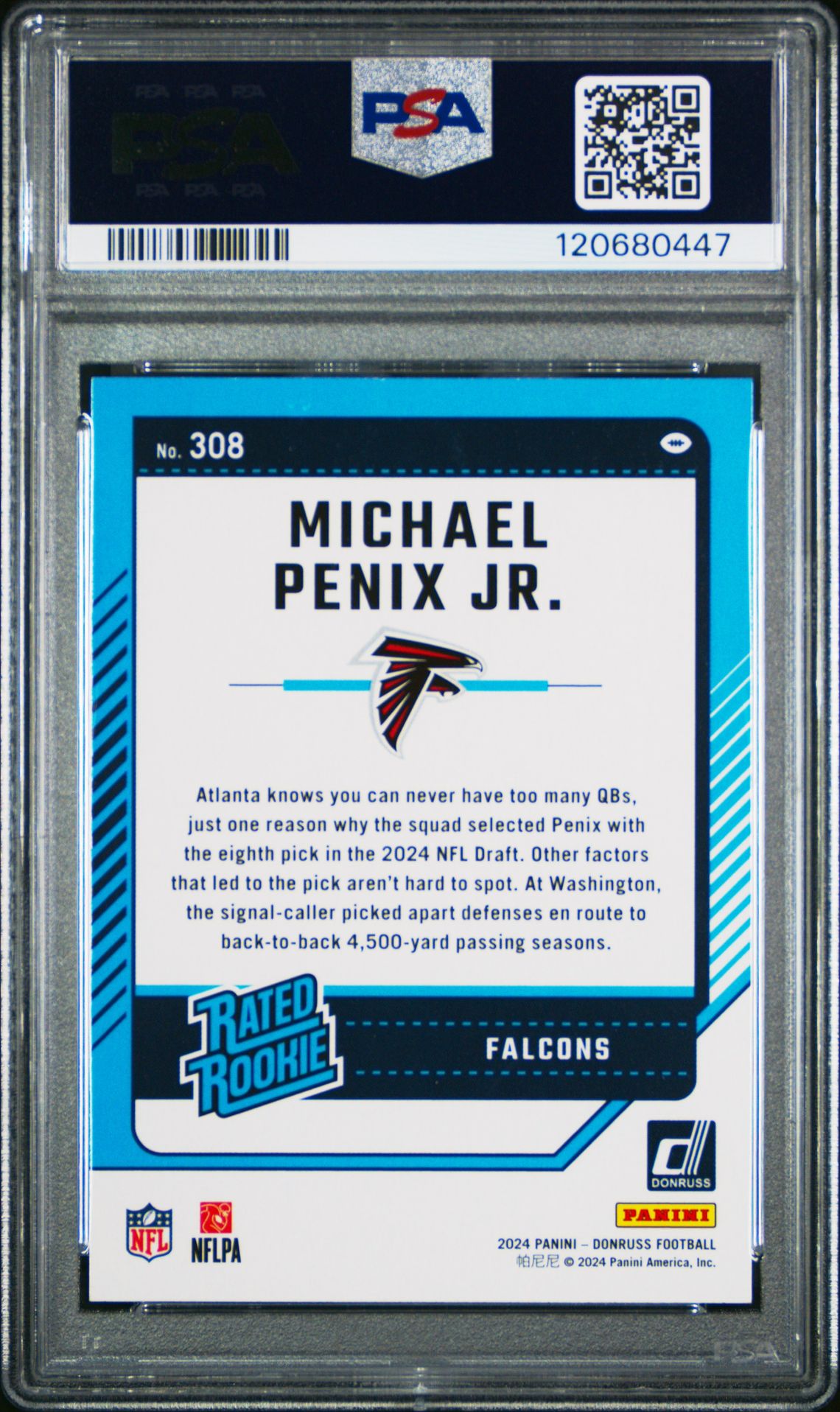 2024 Panini Donruss Michael Penix Jr. #308 Pr 1 back