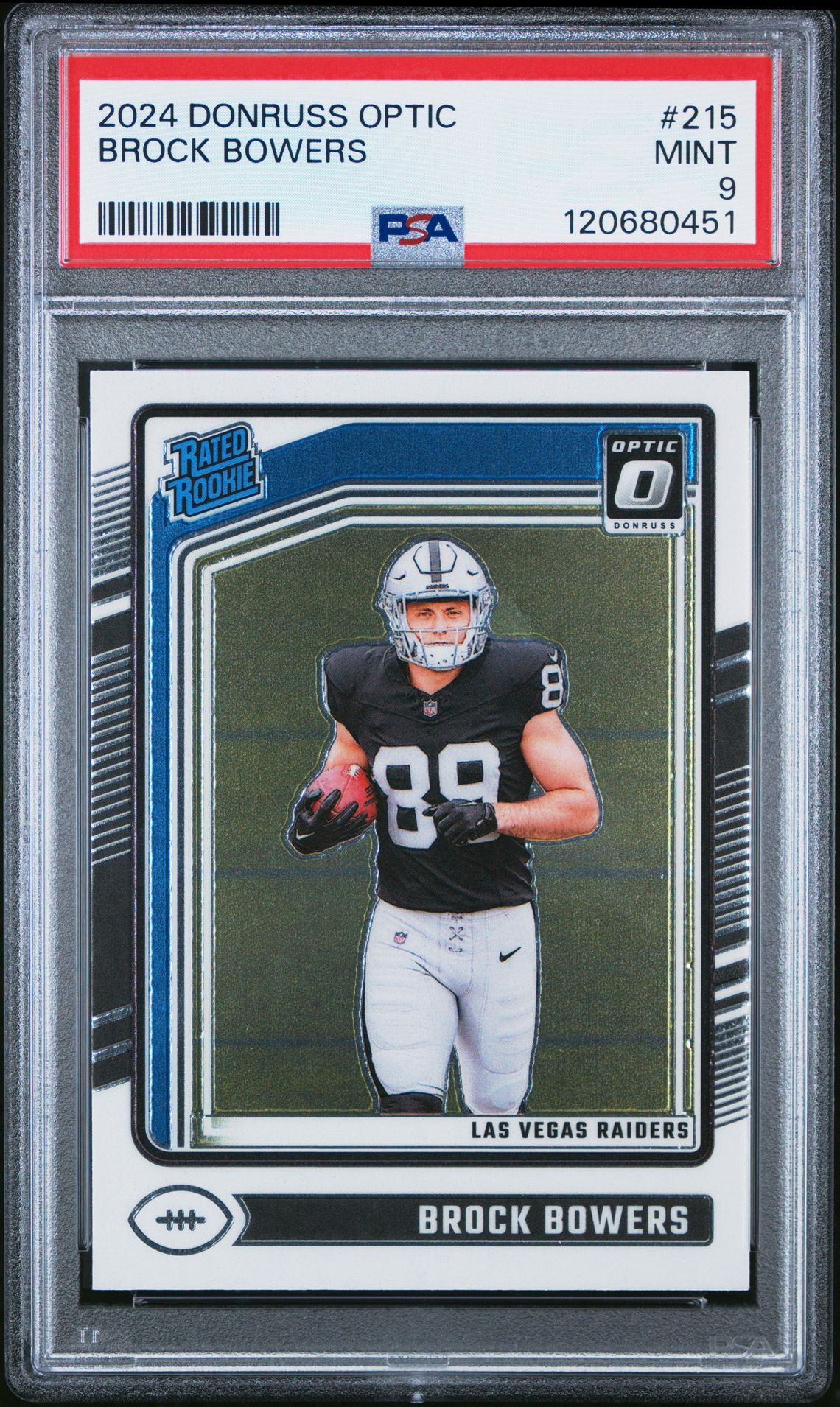 2024 Panini Donruss Optic Brock Bowers #215 Mint 9 front