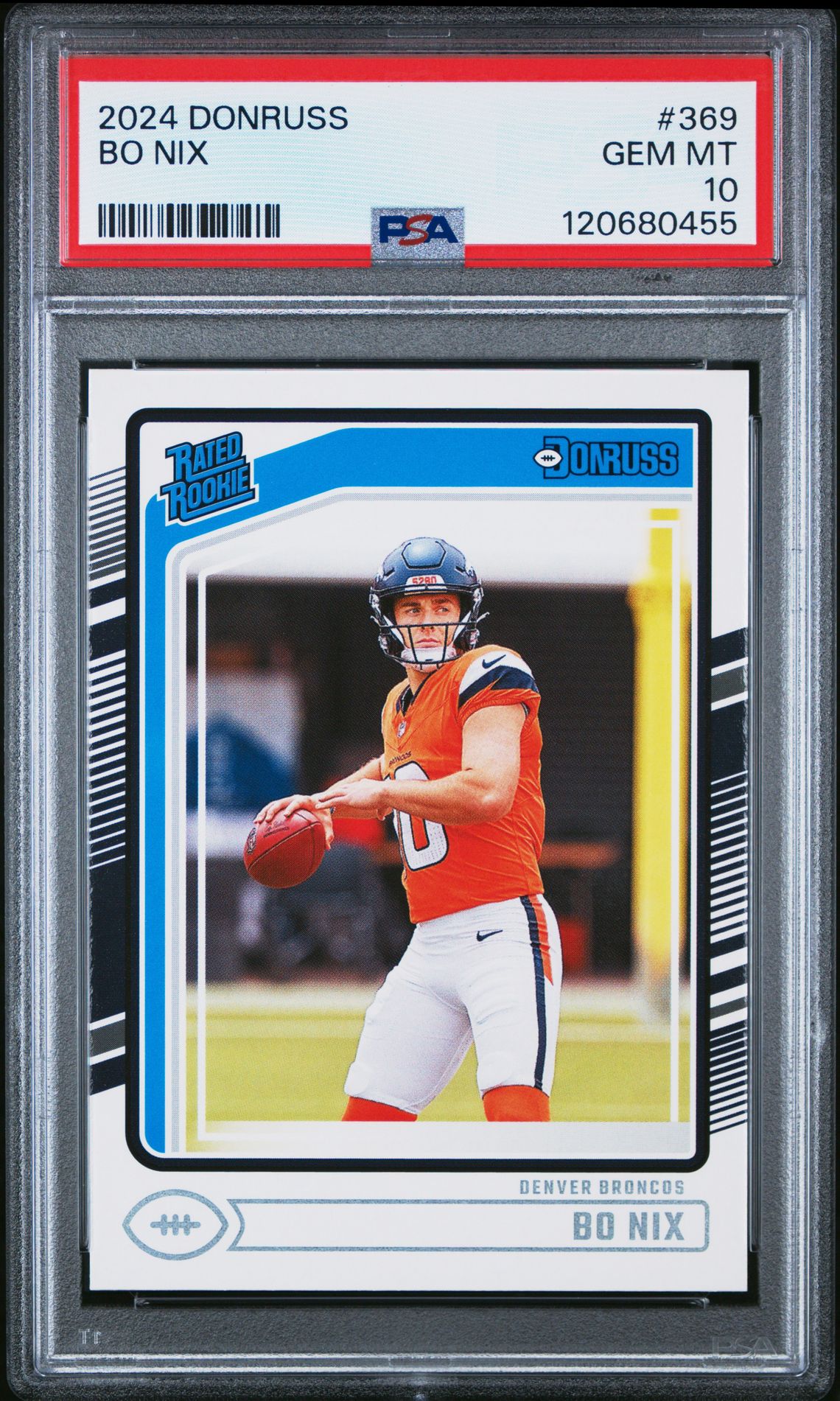 2024 Panini Donruss Bo Nix #369 Gem Mt 10 front