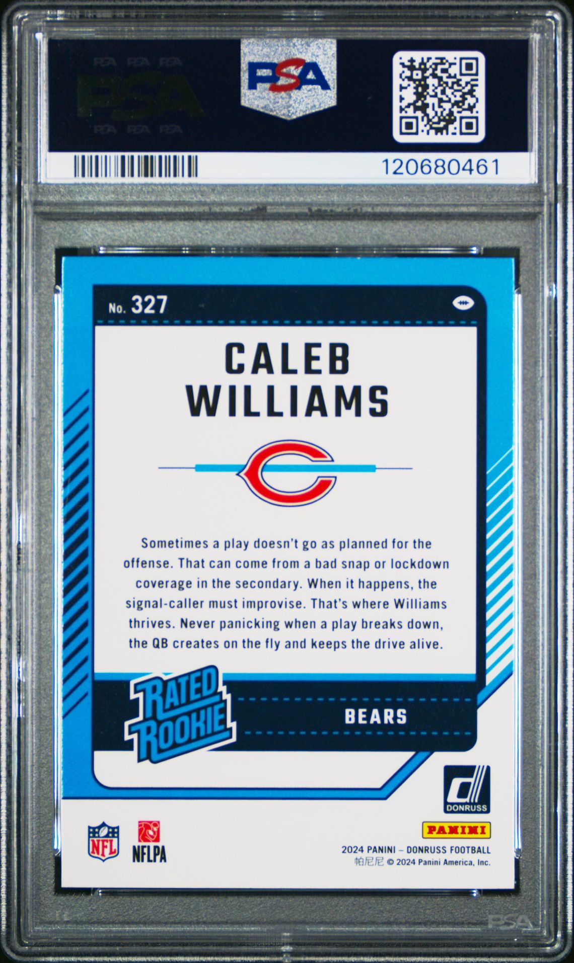 2024 Panini Donruss Caleb Williams #327 Mint 9 back