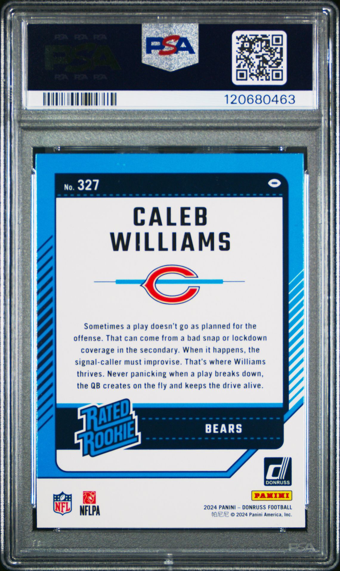 2024 Panini Donruss Caleb Williams #327 Mint 9 back