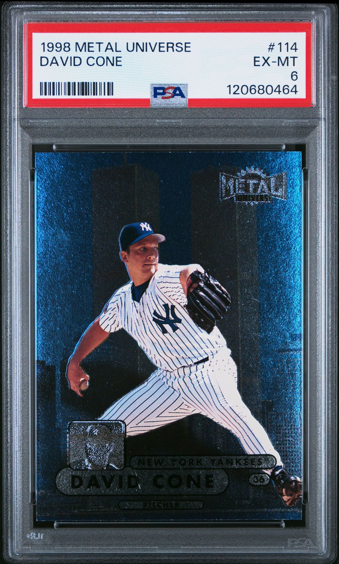 1998 Metal Universe David Cone #114 Ex-Mt 6 front
