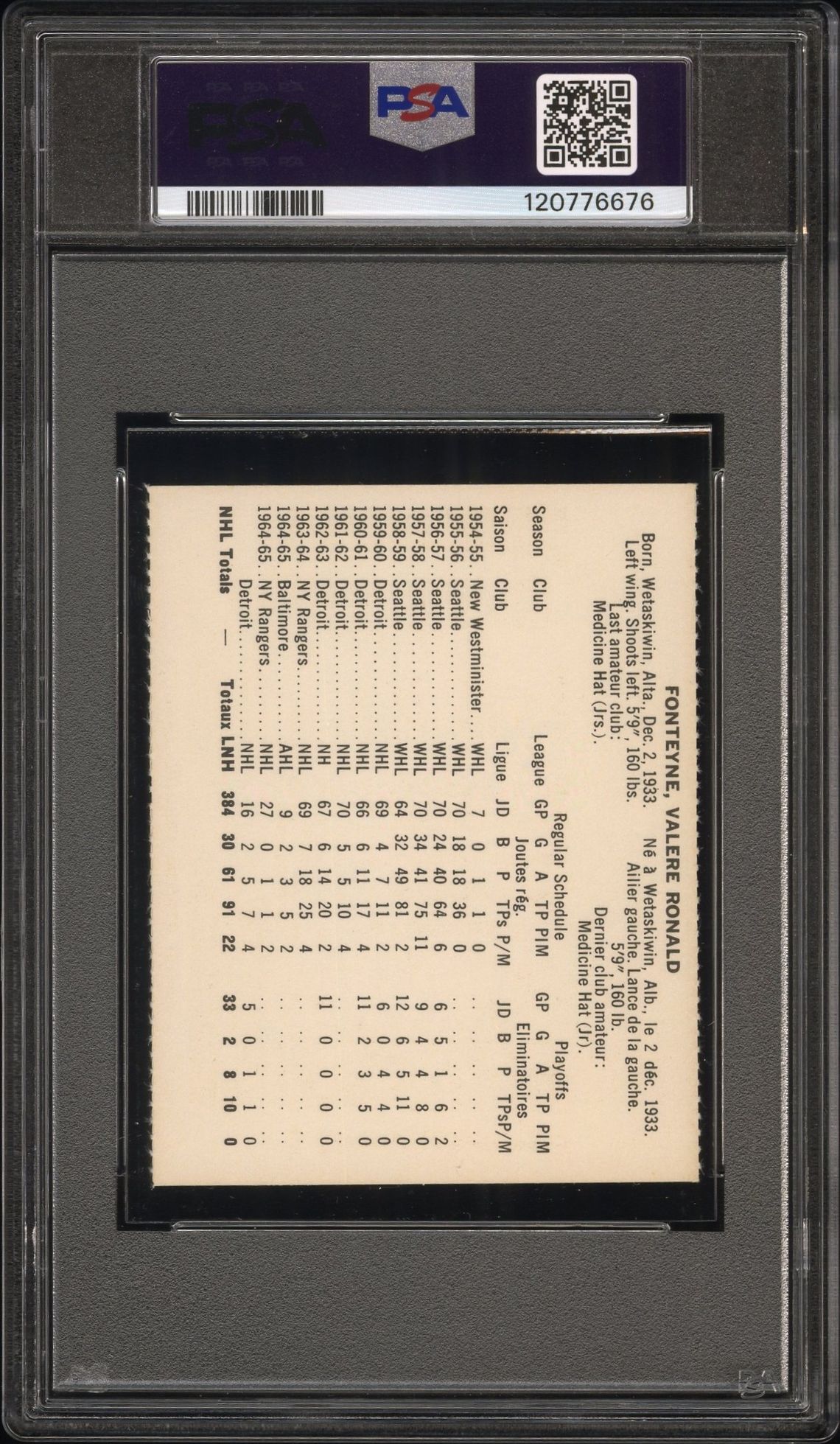 1965 Coca-Cola Val Fonteyne (Perforated) Ex-Mt 6 back