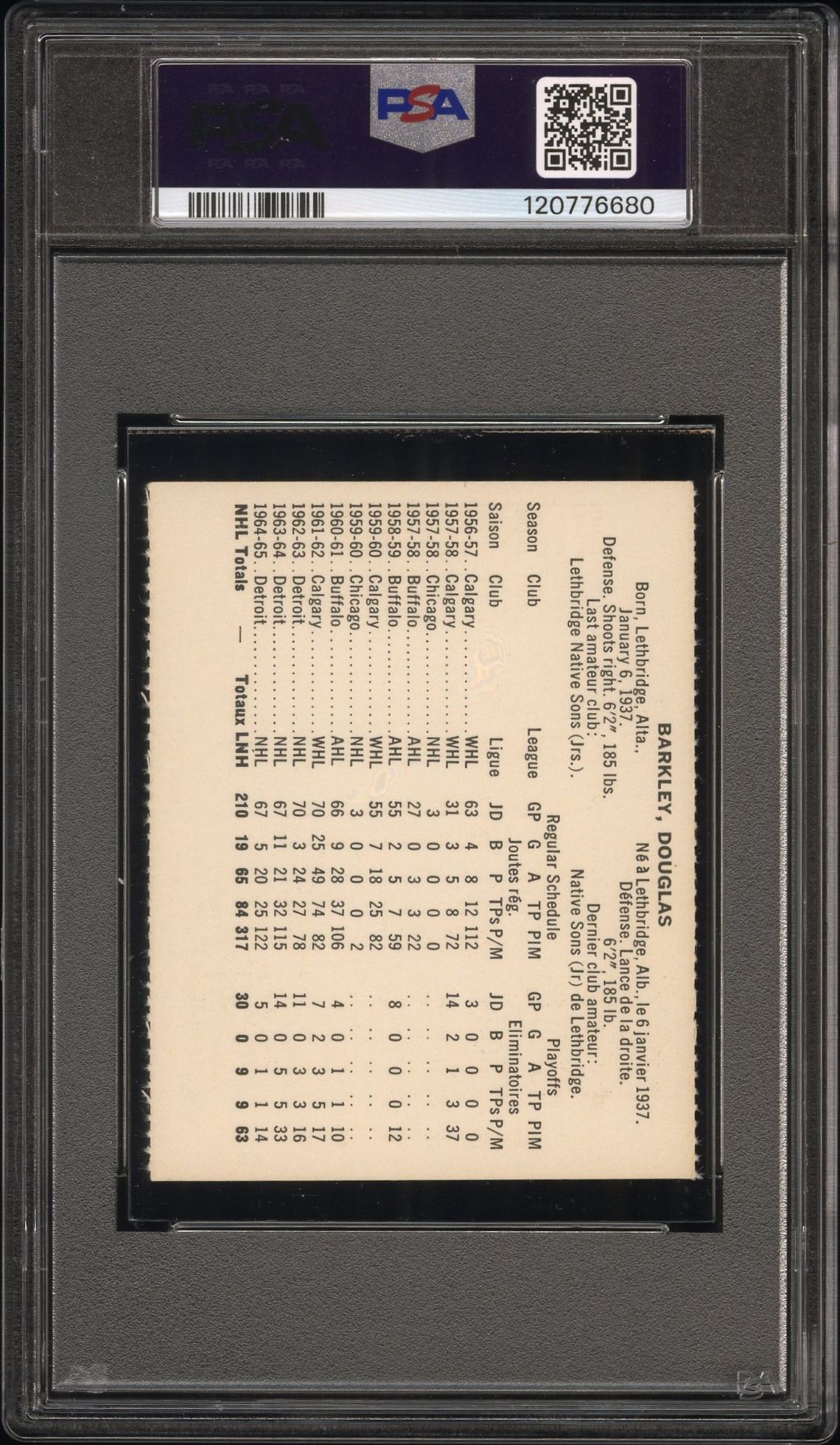 1965 Coca-Cola Doug Barkley (Perforated) Nm-Mt 8 back