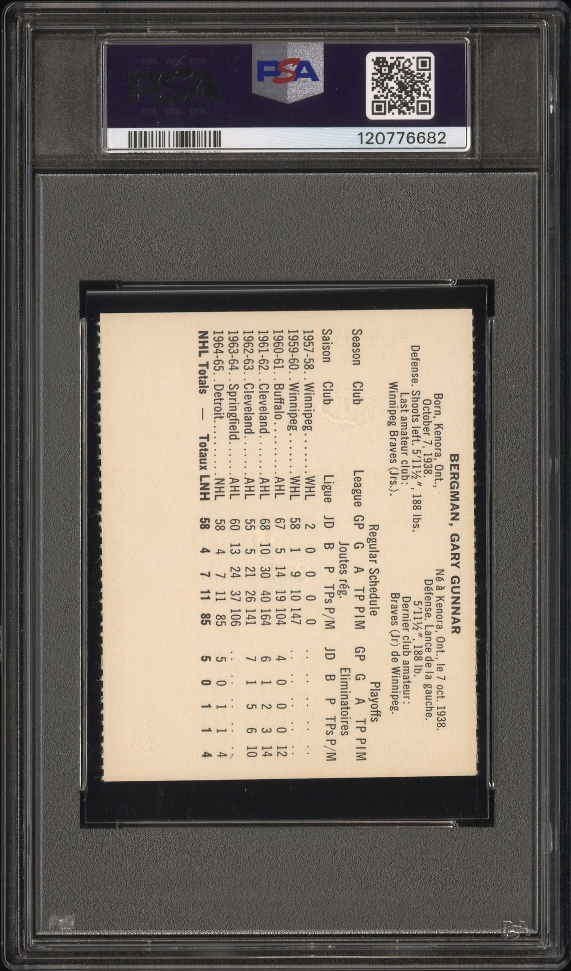 1965 Coca-Cola Gary Bergman (Perforated) Ex-Mt 6 back