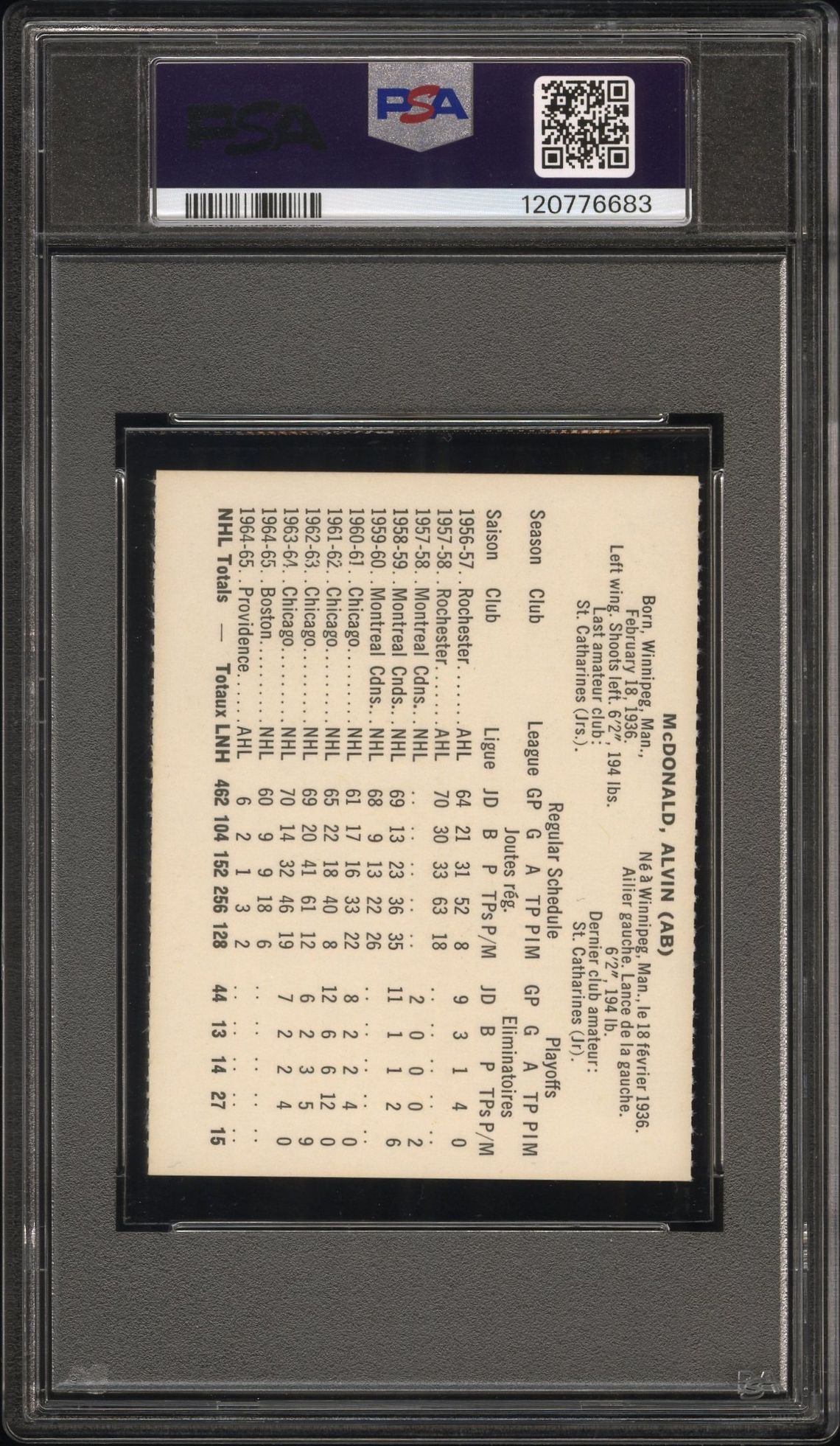 1965 Coca-Cola Ab Mcdonald (Perforated) Mint 9 back