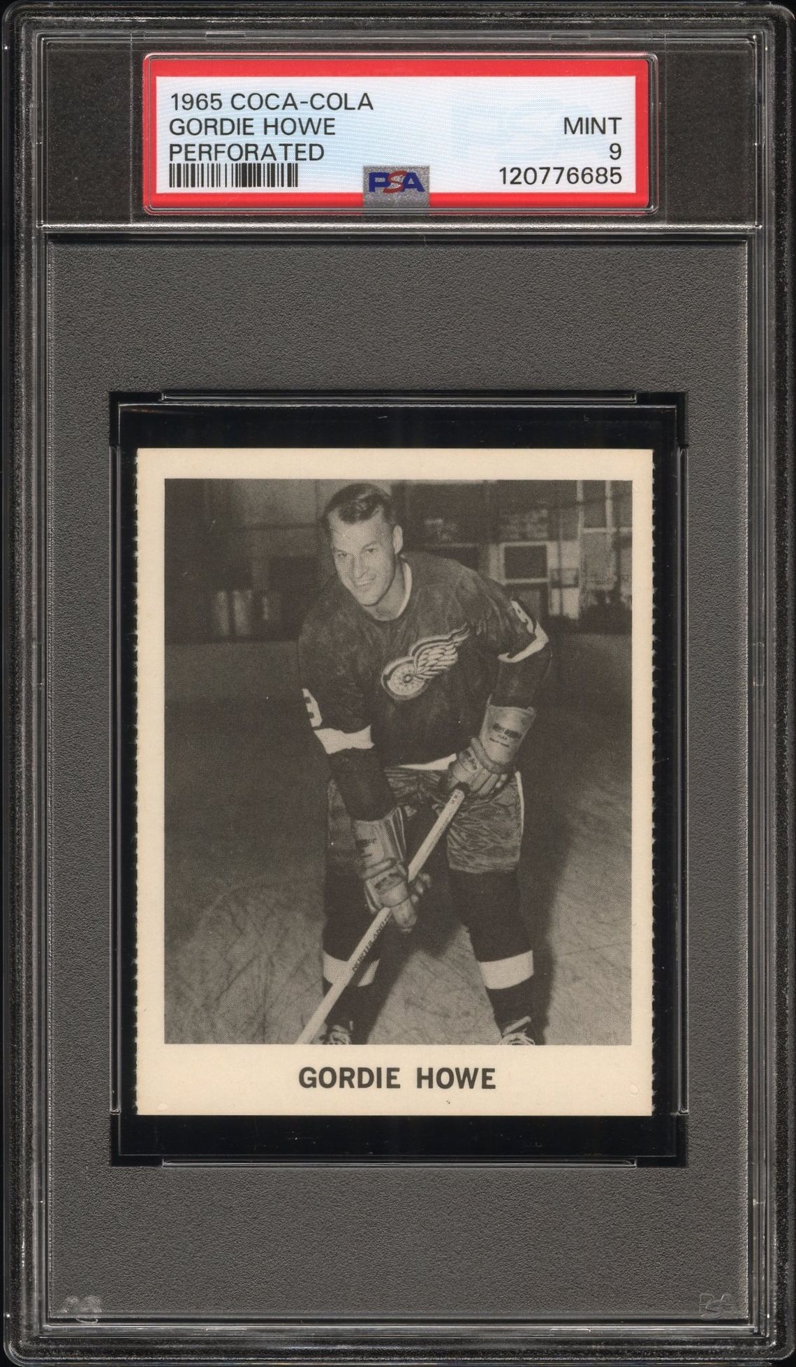 1965 Coca-Cola Gordie Howe (Perforated) Mint 9 front