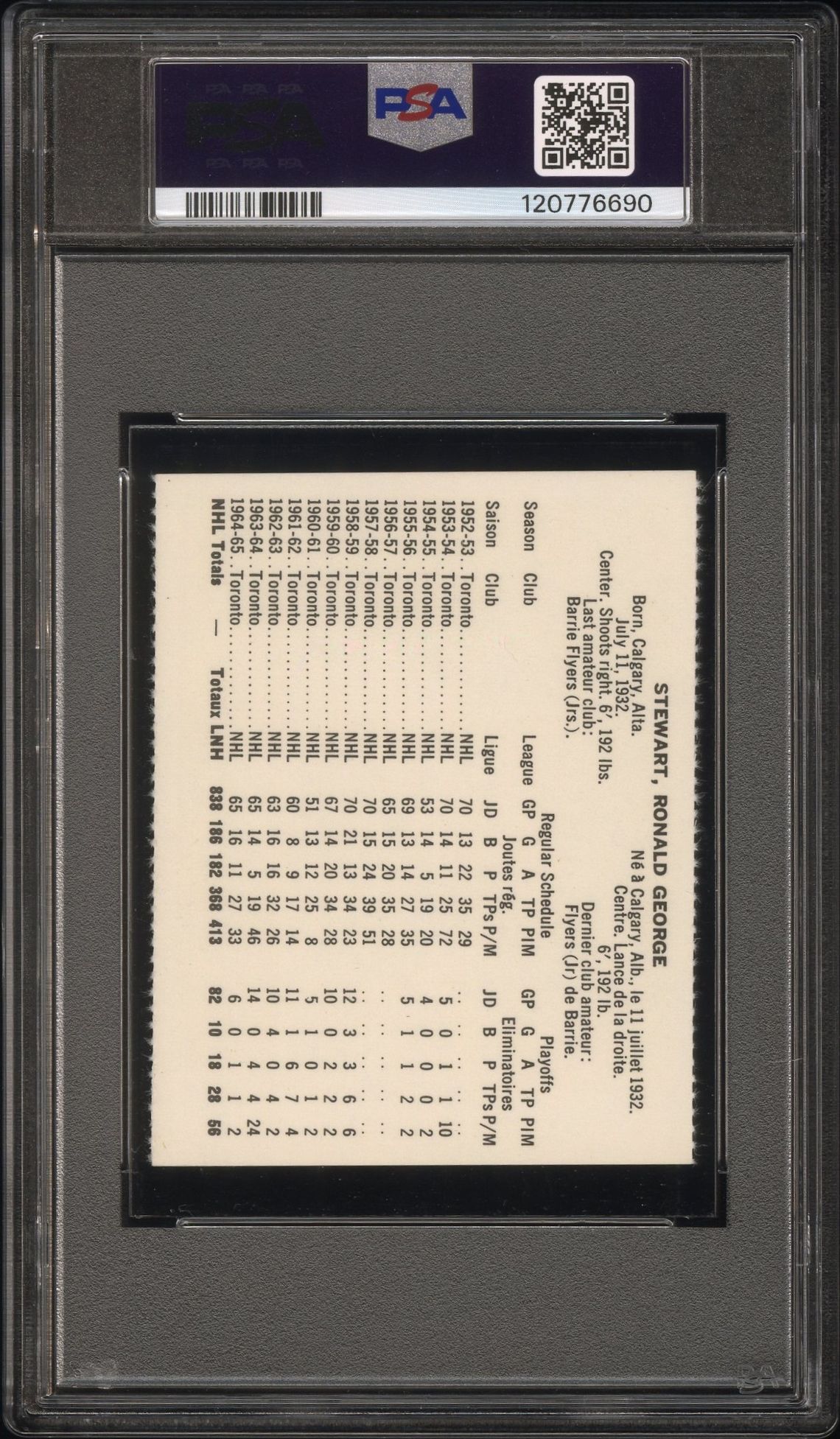 1965 Coca-Cola Ron Stewart (Perforated) Mint 9 back