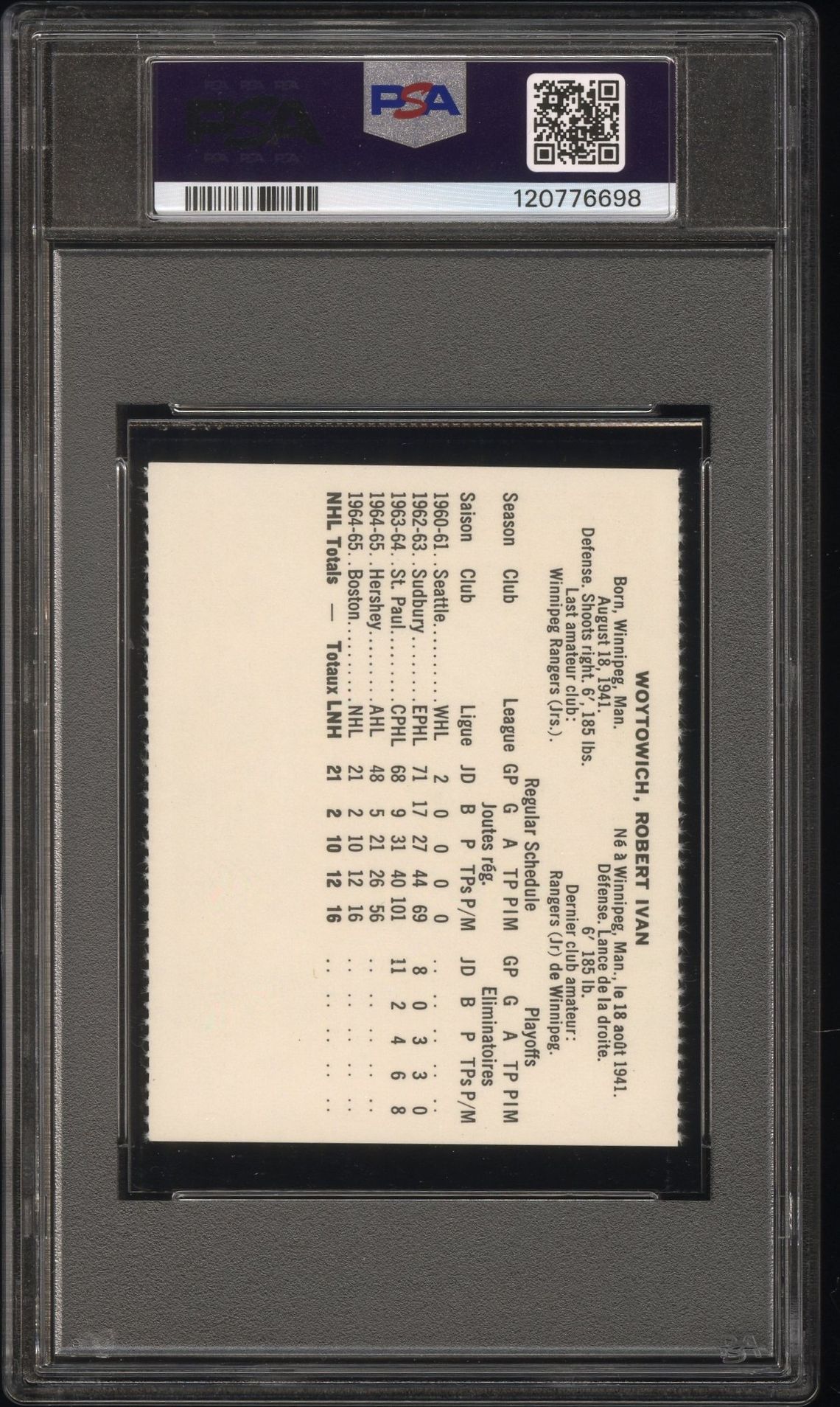 1965 Coca-Cola Bob Woytowich (Perforated) Nm-Mt 8 back