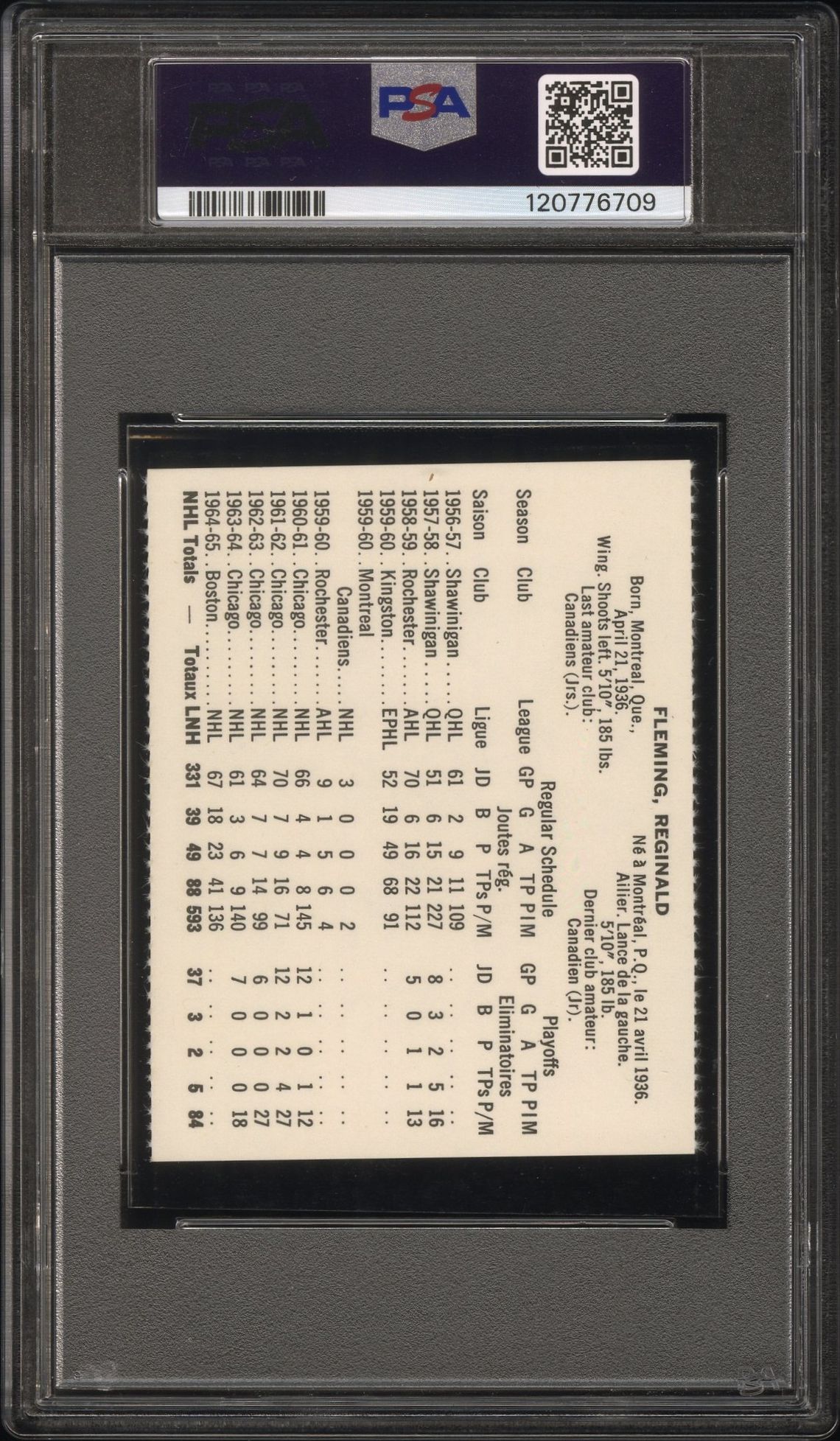 1965 Coca-Cola Reg Fleming (Perforated) Vg-Ex 4 back