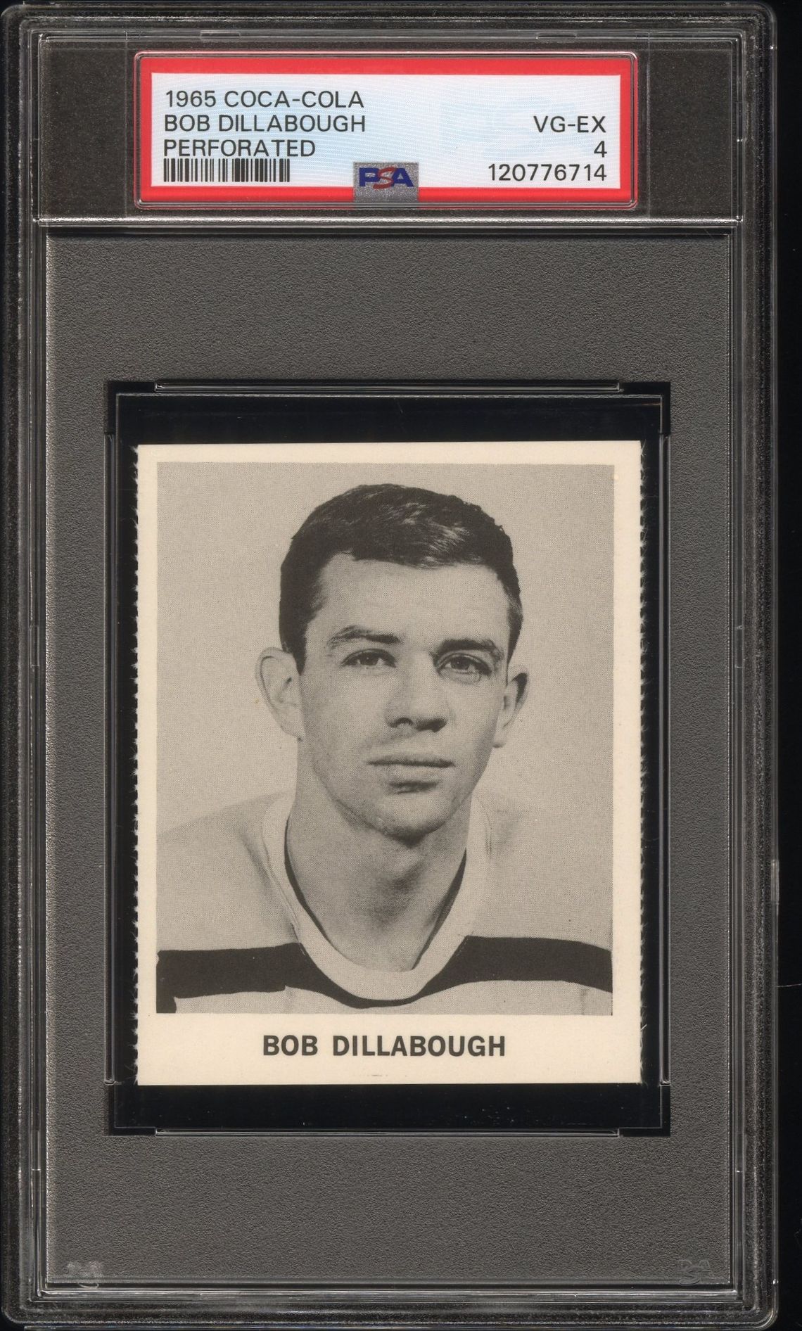 1965 Coca-Cola Bob Dillabough (Perforated) Vg-Ex 4 front
