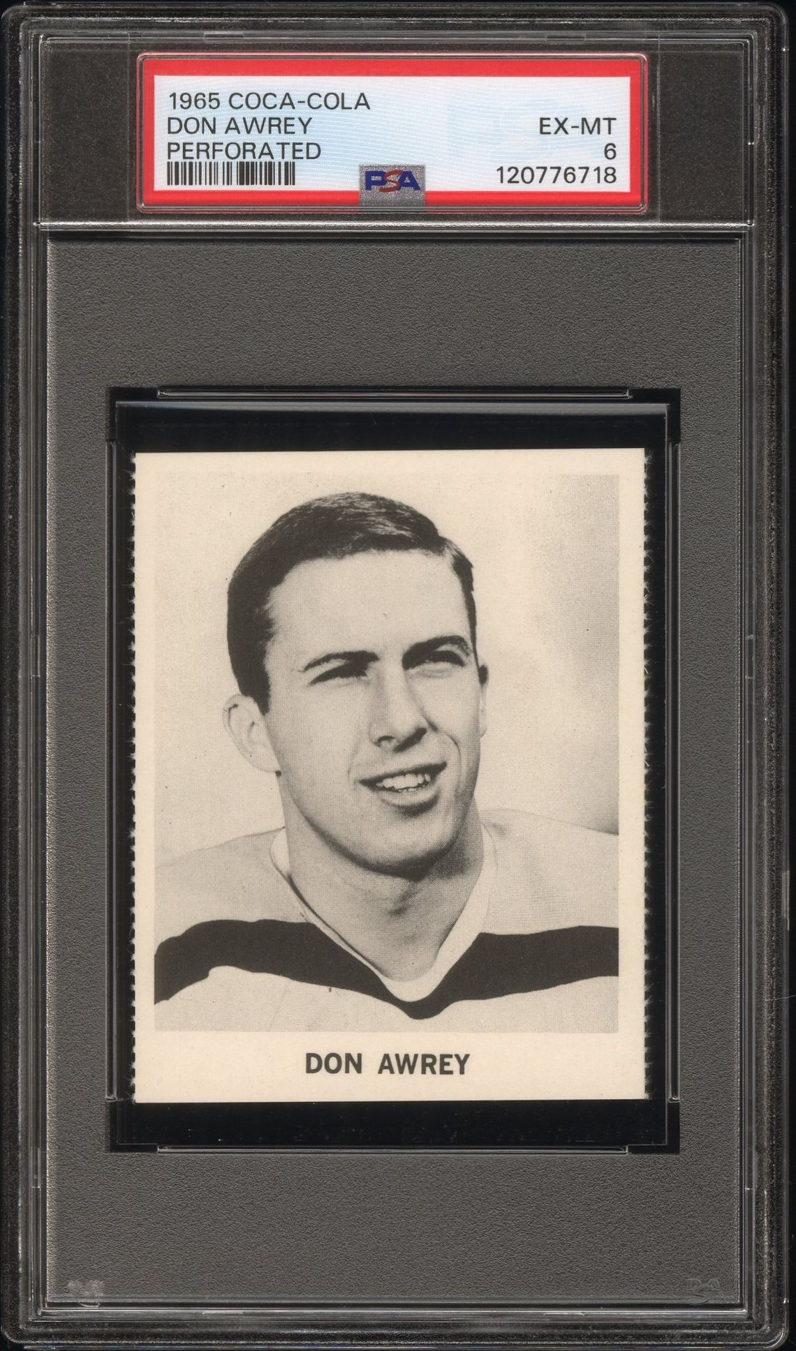 1965 Coca-Cola Don Awrey (Perforated) Ex-Mt 6 front