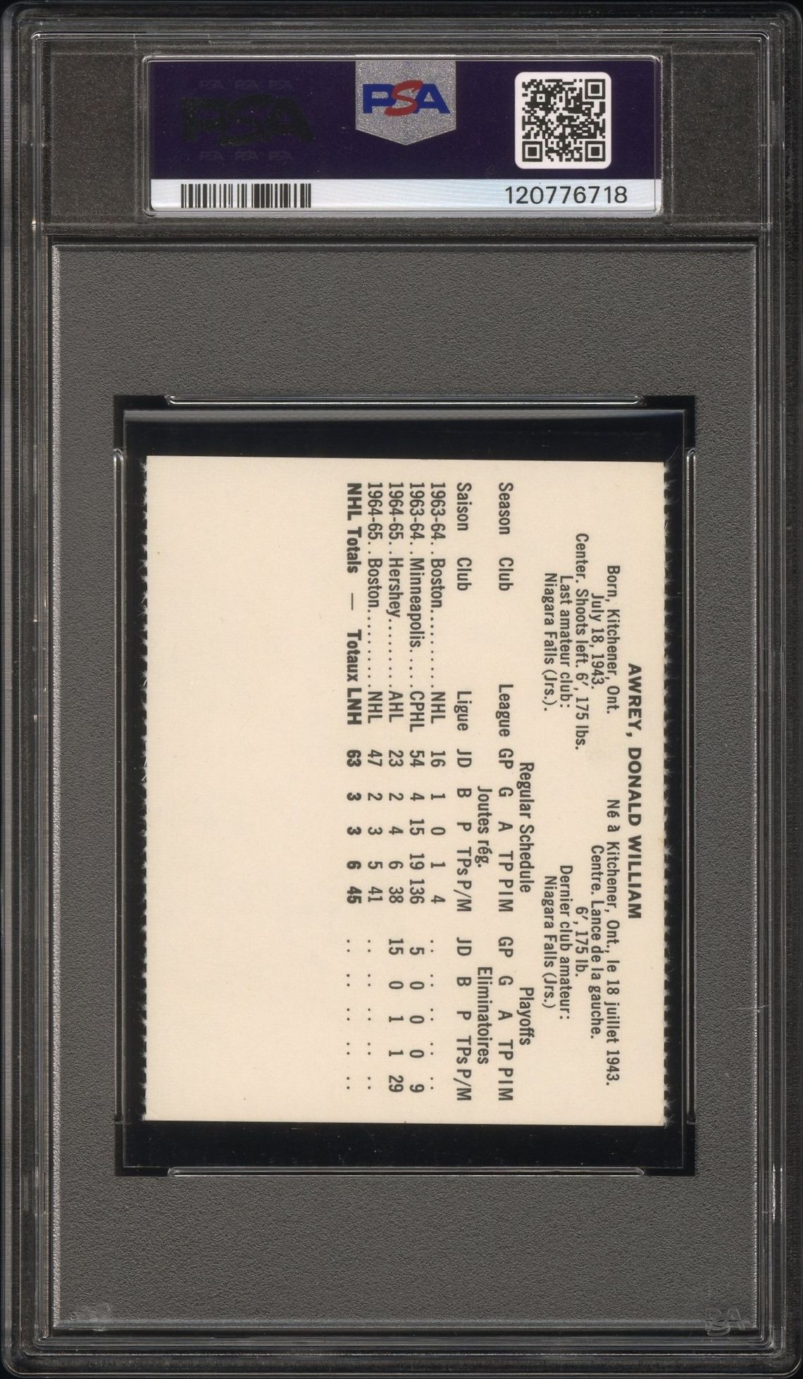 1965 Coca-Cola Don Awrey (Perforated) Ex-Mt 6 back