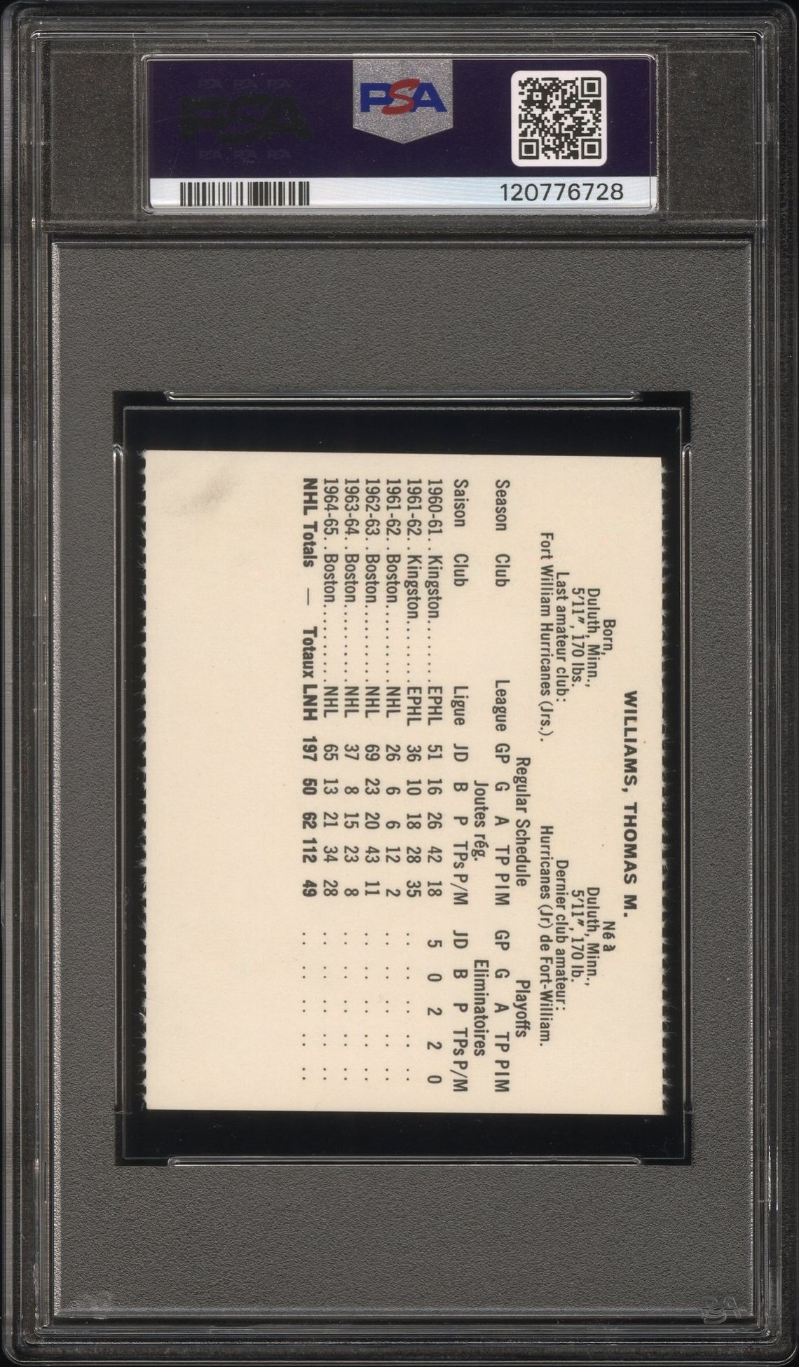 1965 Coca-Cola Tom Williams (Perforated) Nm-Mt 8 back