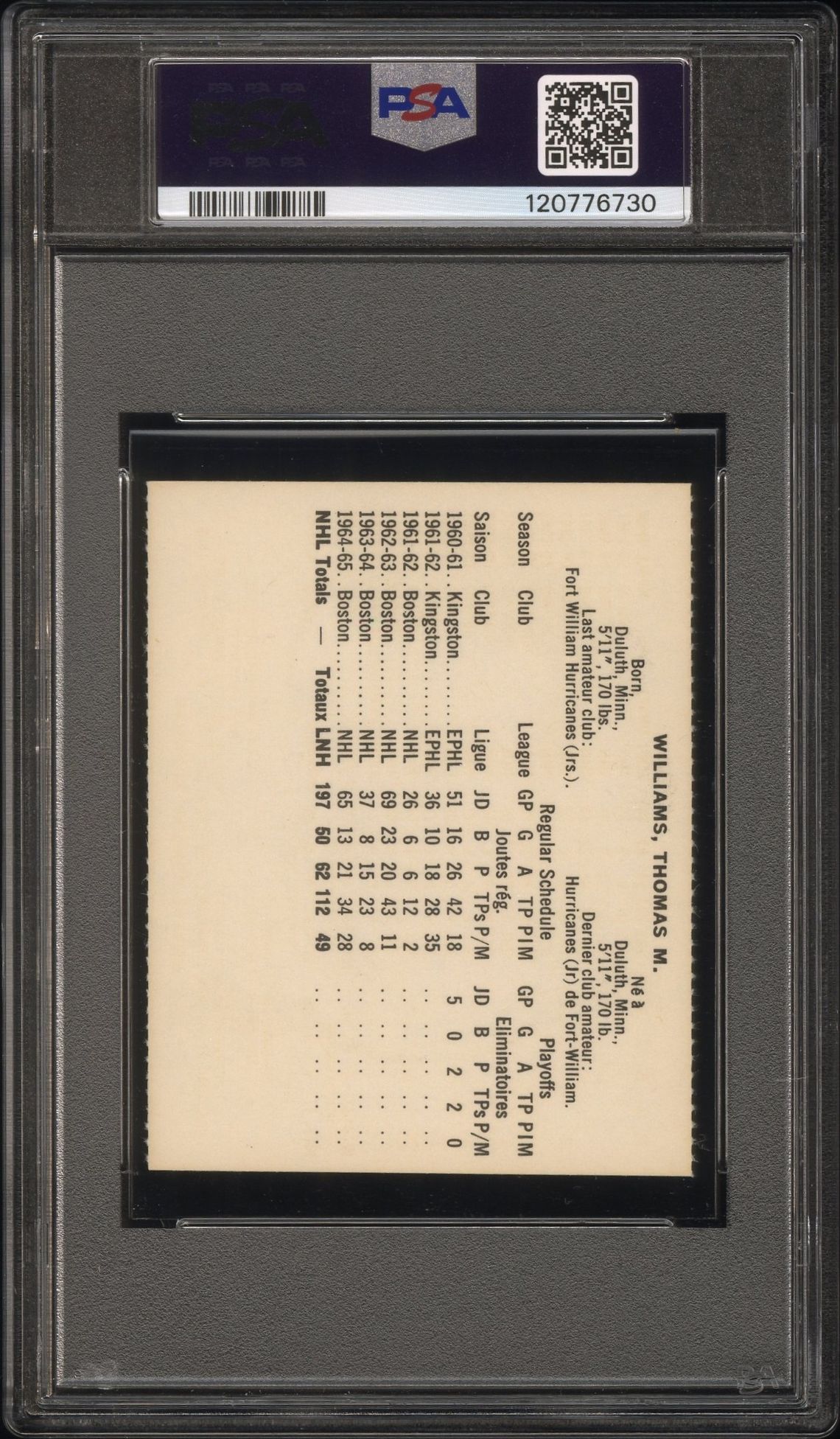 1965 Coca-Cola Tom Williams (Perforated) Nm-Mt 8 back