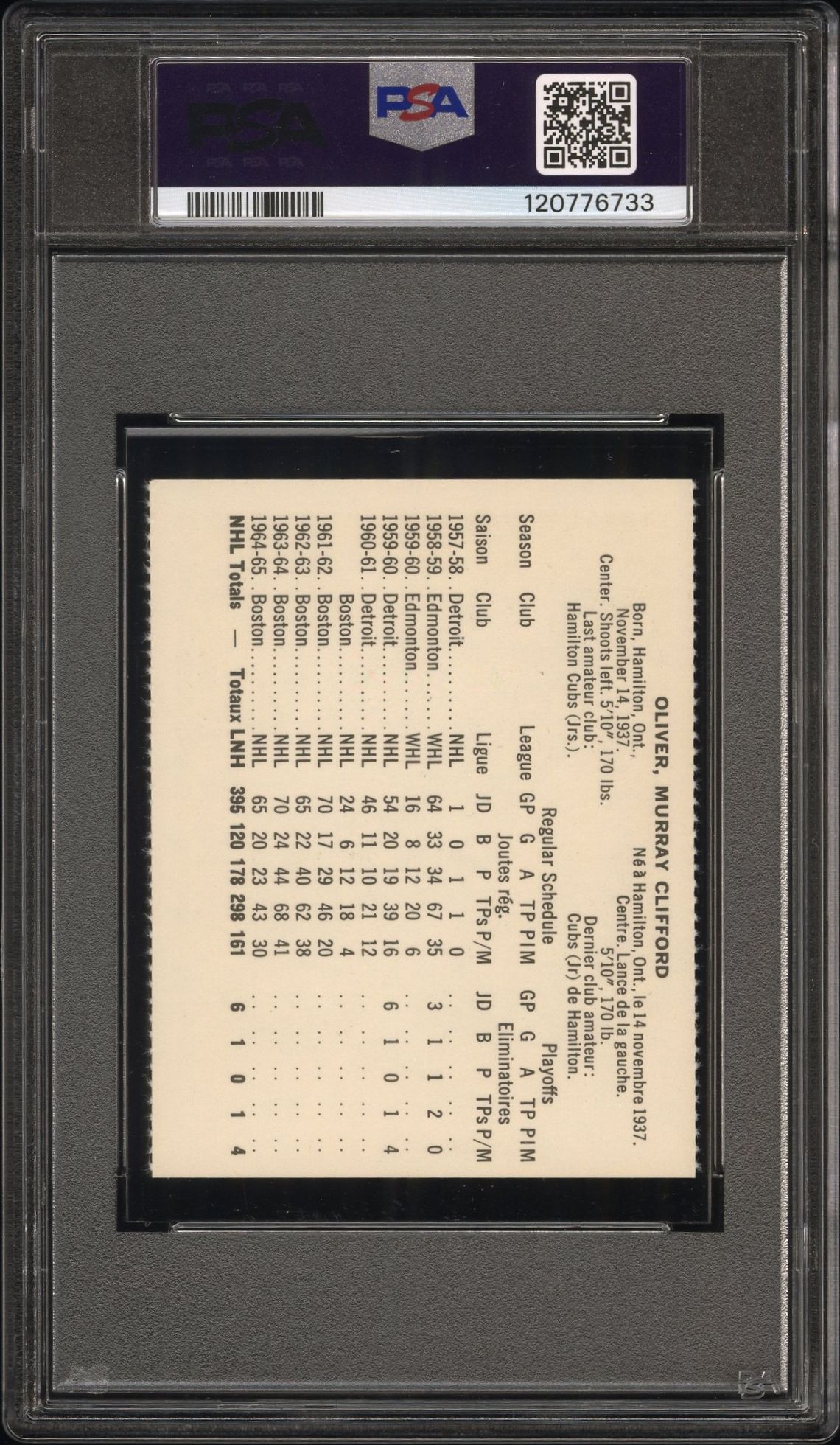 1965 Coca-Cola Murray Oliver (Perforated) Ex-Mt+ 6.5 back