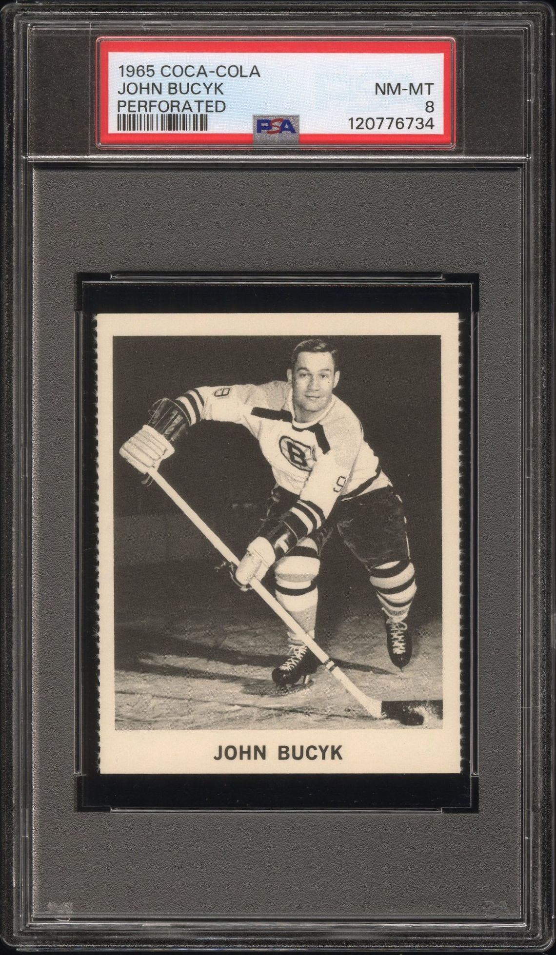 1965 Coca-Cola John Bucyk (Perforated) Nm-Mt 8 front