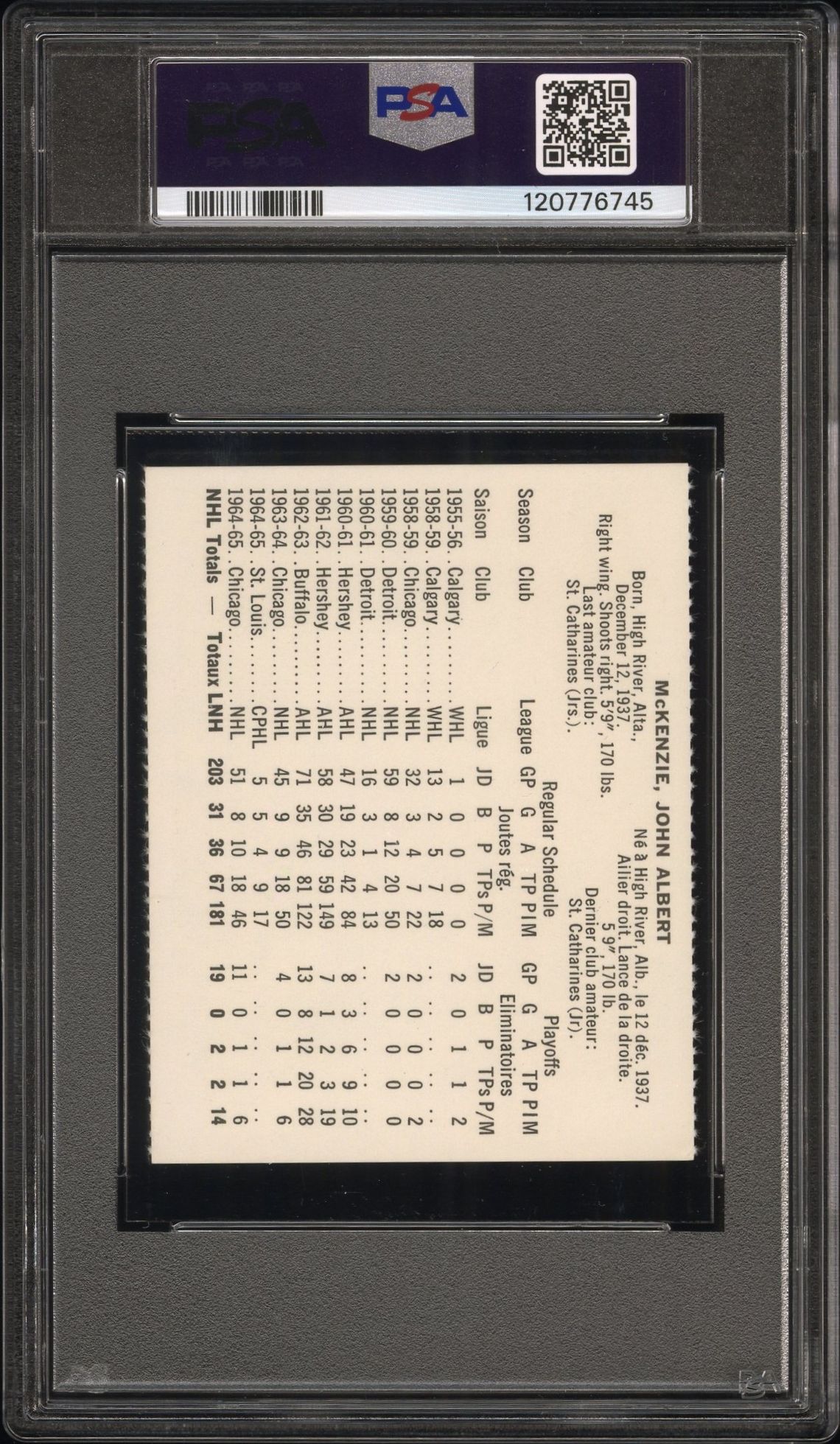 1965 Coca-Cola John Mckenzie (Perforated) Vg-Ex 4 back