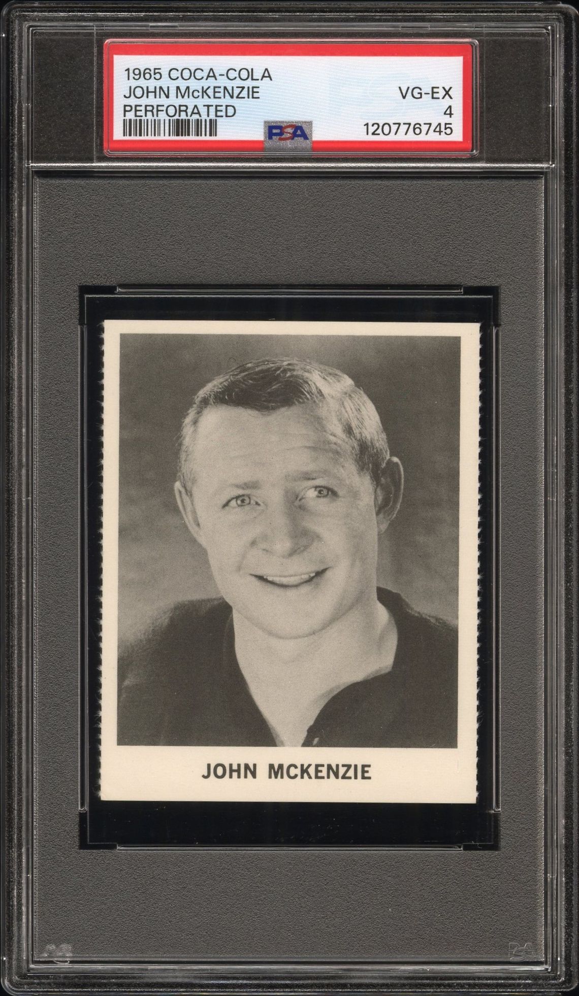 1965 Coca-Cola John Mckenzie (Perforated) Vg-Ex 4 front