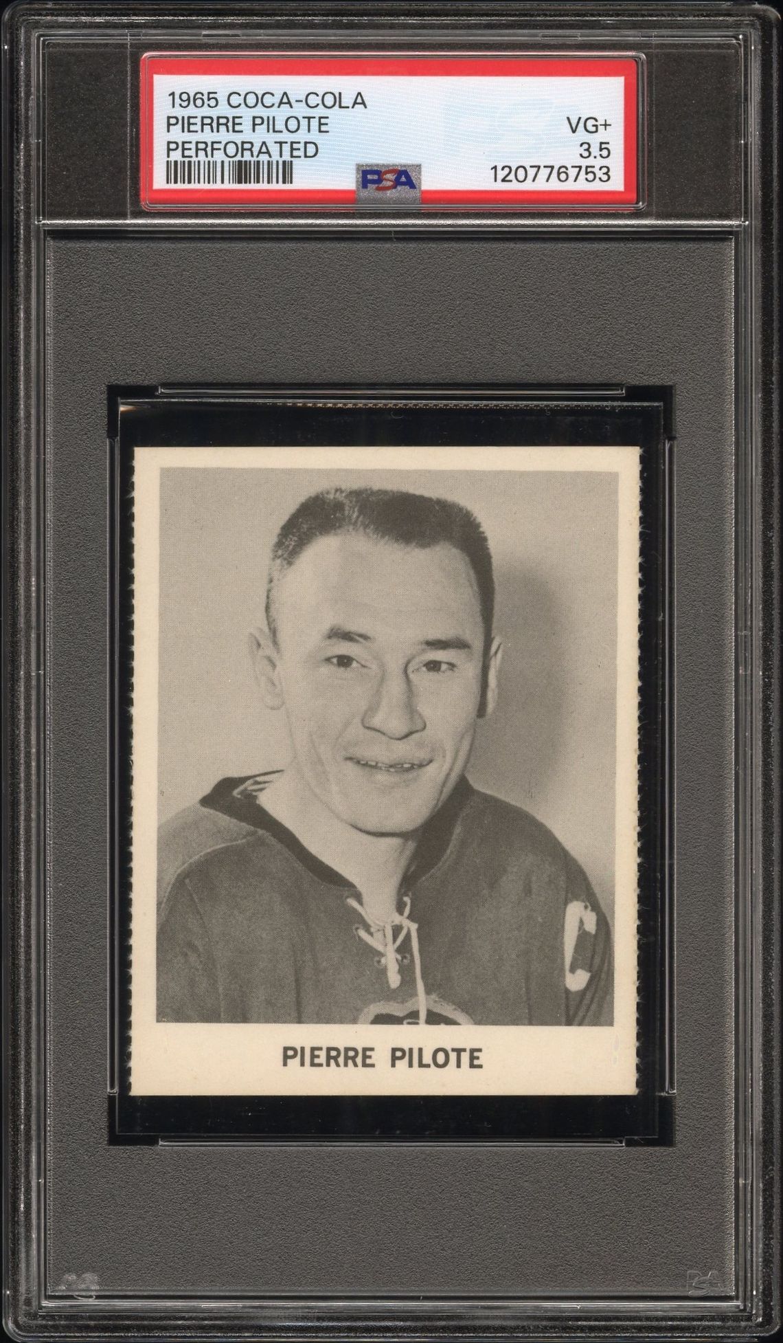 1965 Coca-Cola Pierre Pilote (Perforated) Vg+ 3.5 front