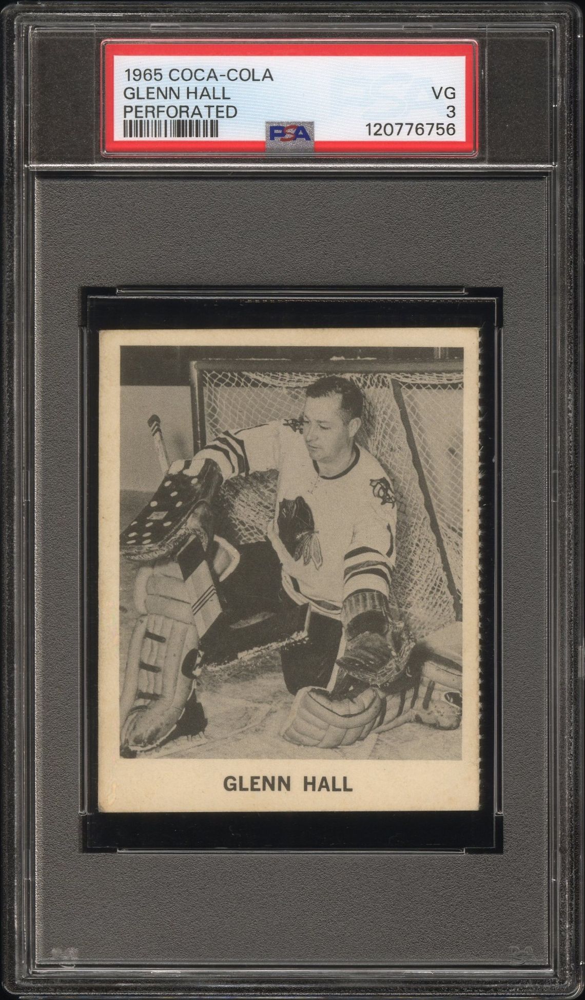1965 Coca-Cola Glenn Hall (Perforated) Vg 3 front