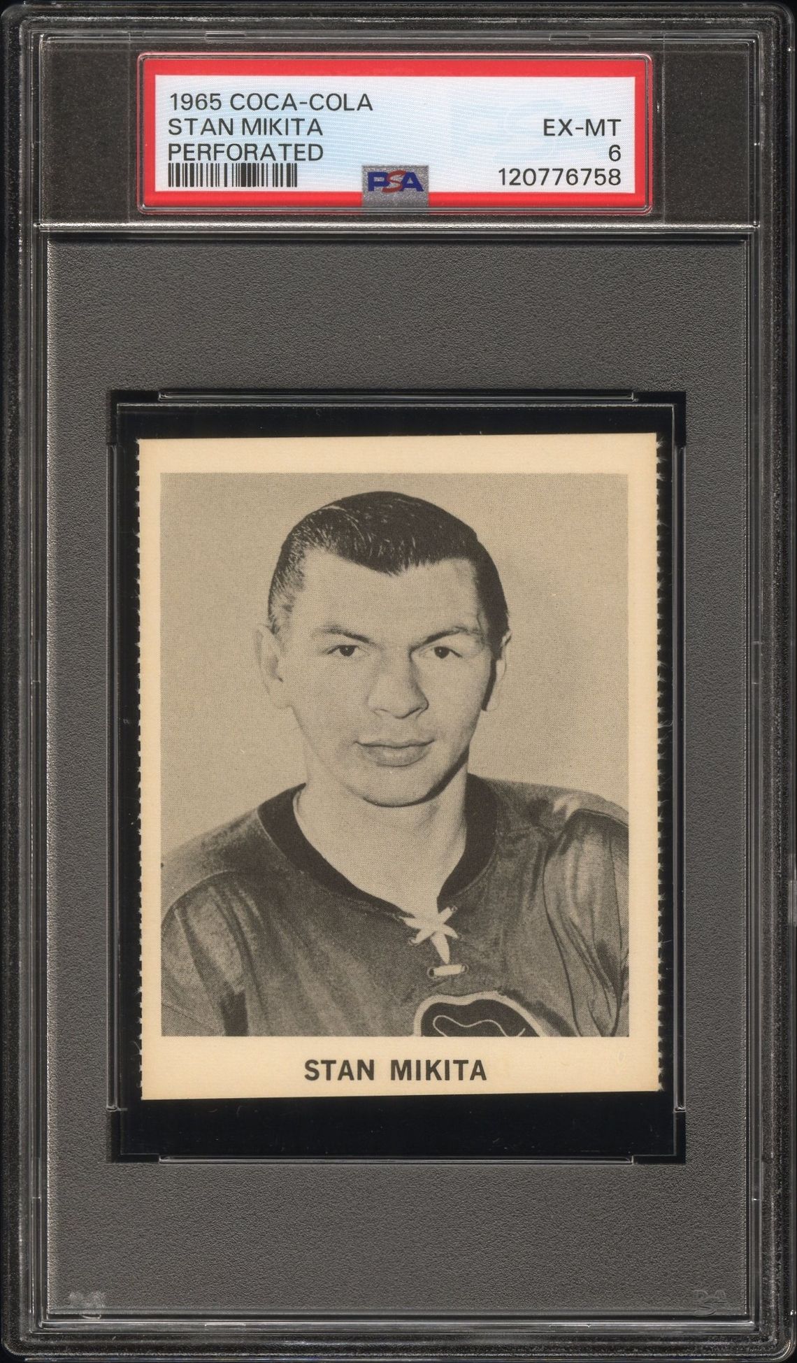 1965 Coca-Cola Stan Mikita (Perforated) Ex-Mt 6 front
