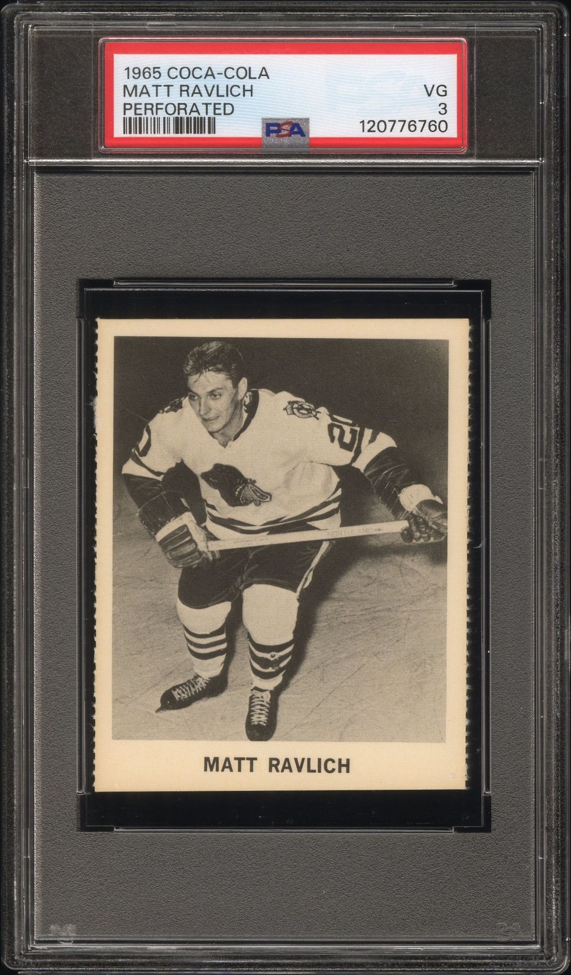 1965 Coca-Cola Matt Ravlich (Perforated) Vg 3 front